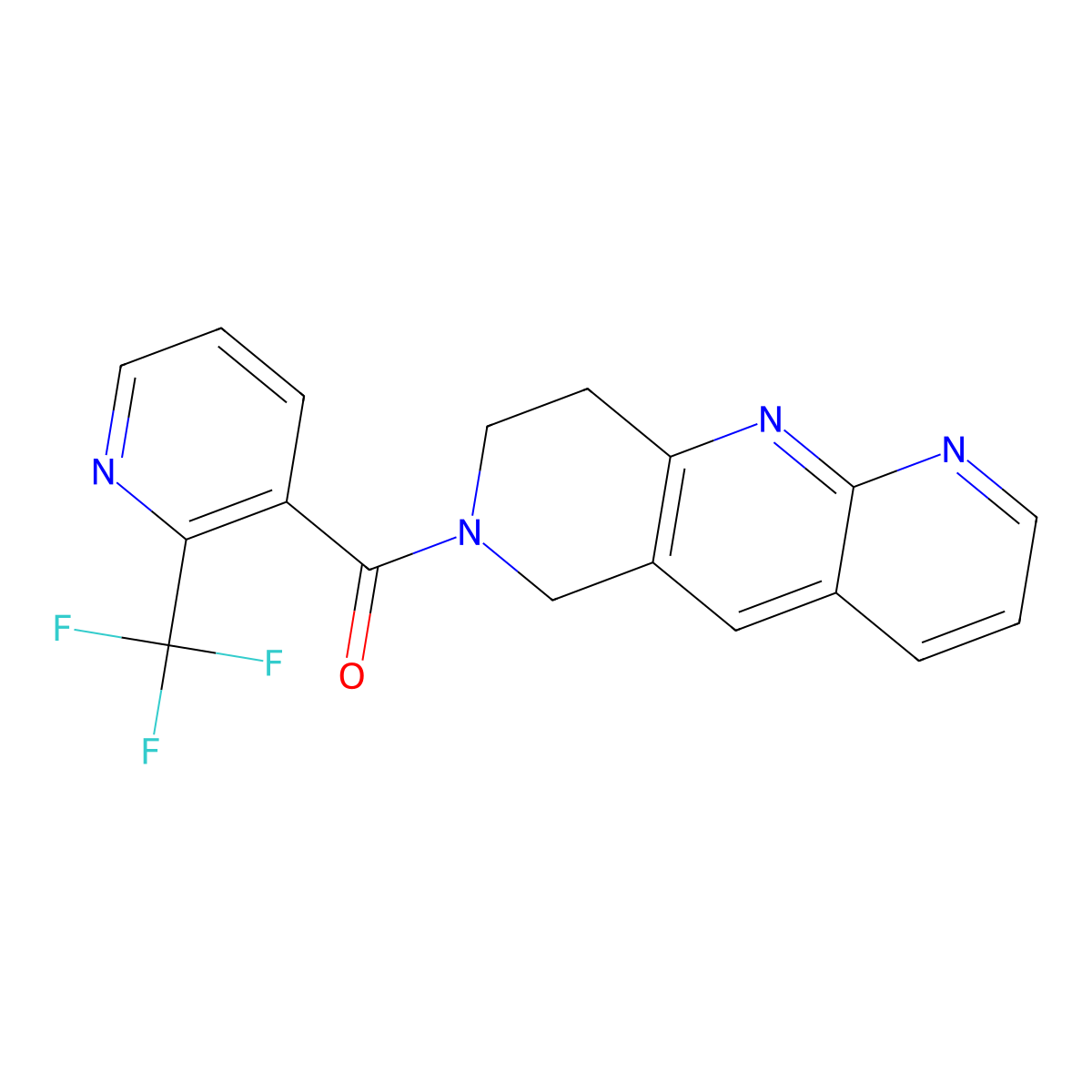 3-{6H,7H,8H,9H-pyrido[2,3-b]1,6-naphthyridine-7-carbonyl}-2-(trifluoromethyl)pyridine molecular structure, CAS 2770601-71-1
