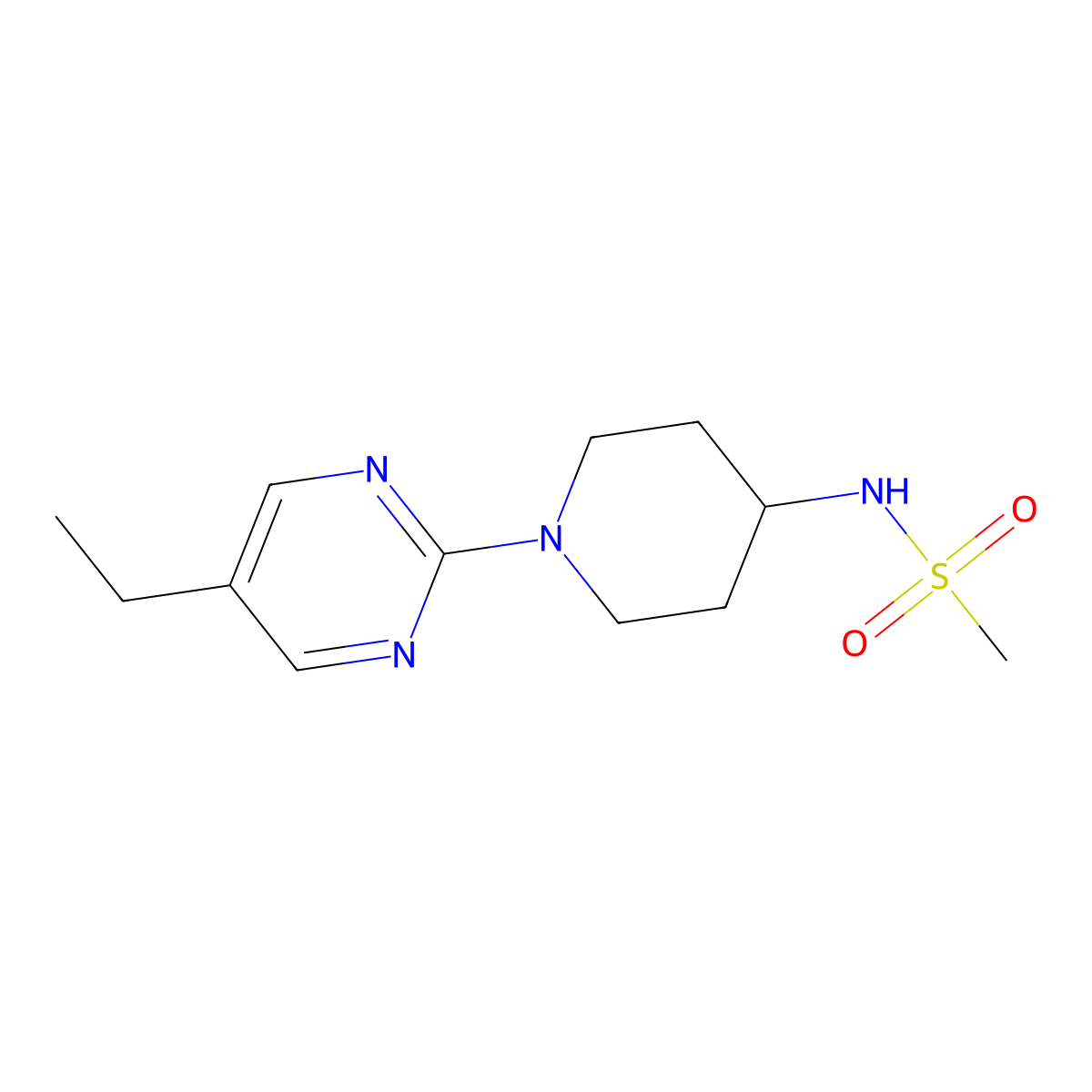 N-[1-(5-ethylpyrimidin-2-yl)piperidin-4-yl]methanesulfonamide molecular structure, CAS 2770601-77-7