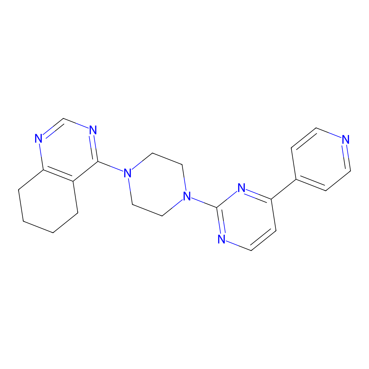 4-{4-[4-(Pyridin-4-yl)pyrimidin-2-yl]piperazin-1-yl}-5,6,7,8-tetrahydroquinazoline molecular structure, CAS 2770601-93-7