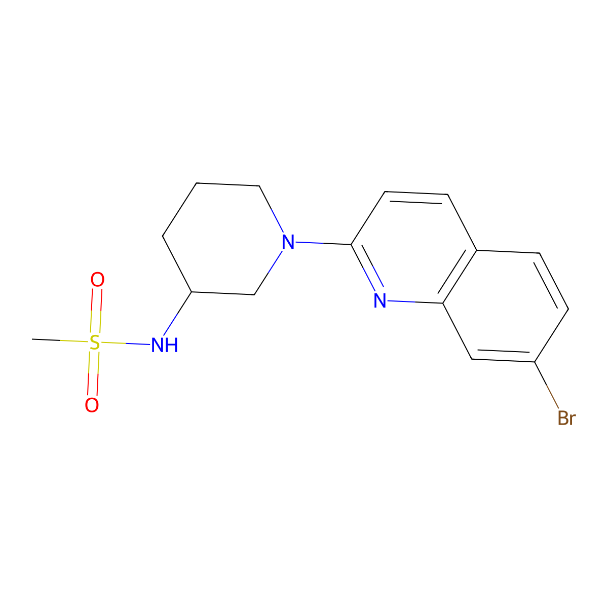 N-[1-(7-bromoquinolin-2-yl)piperidin-3-yl]methanesulfonamide molecular structure, CAS 2770602-08-7