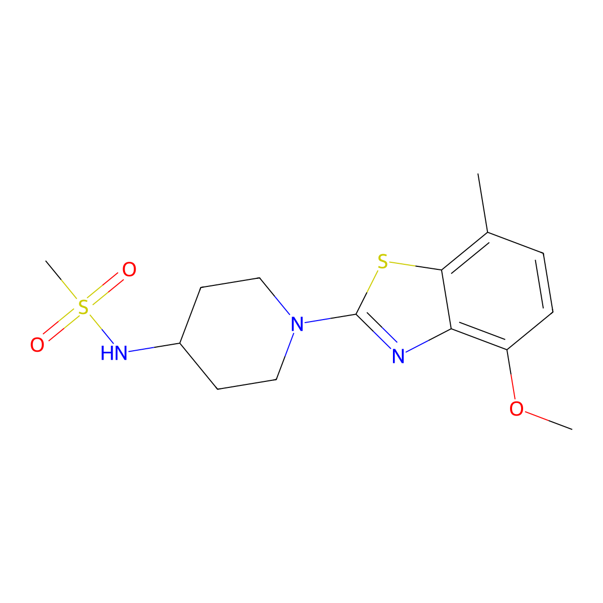 N-[1-(4-methoxy-7-methyl-1,3-benzothiazol-2-yl)piperidin-4-yl]methanesulfonamide molecular structure, CAS 2770602-39-4