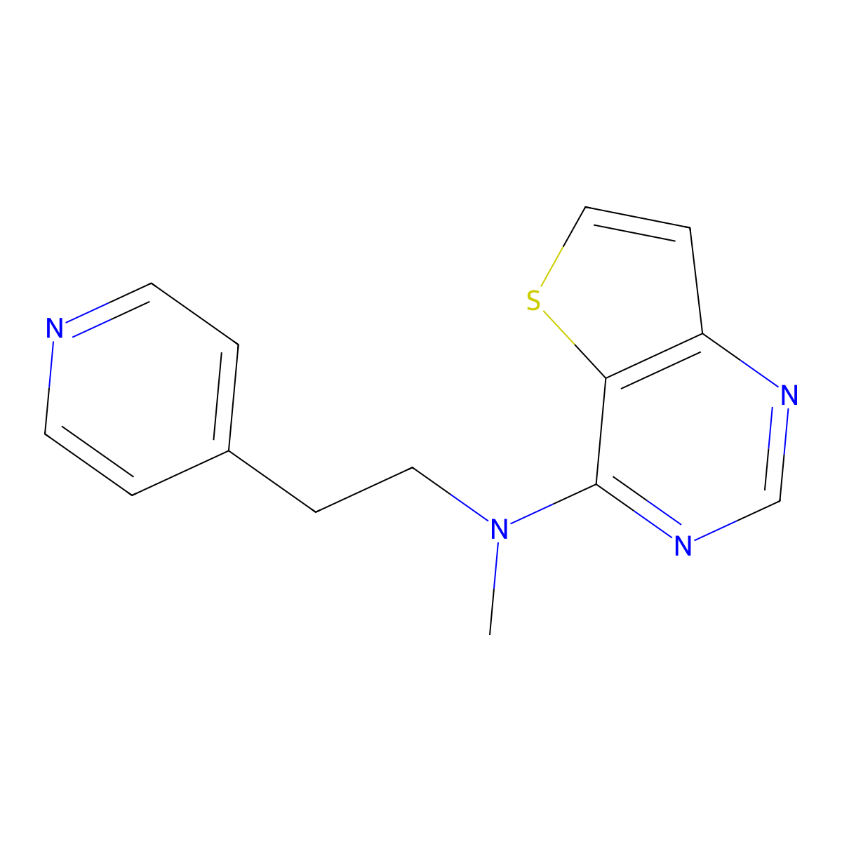 N-methyl-N-[2-(pyridin-4-yl)ethyl]thieno[3,2-d]pyrimidin-4-amine molecular structure, CAS 2770602-44-1