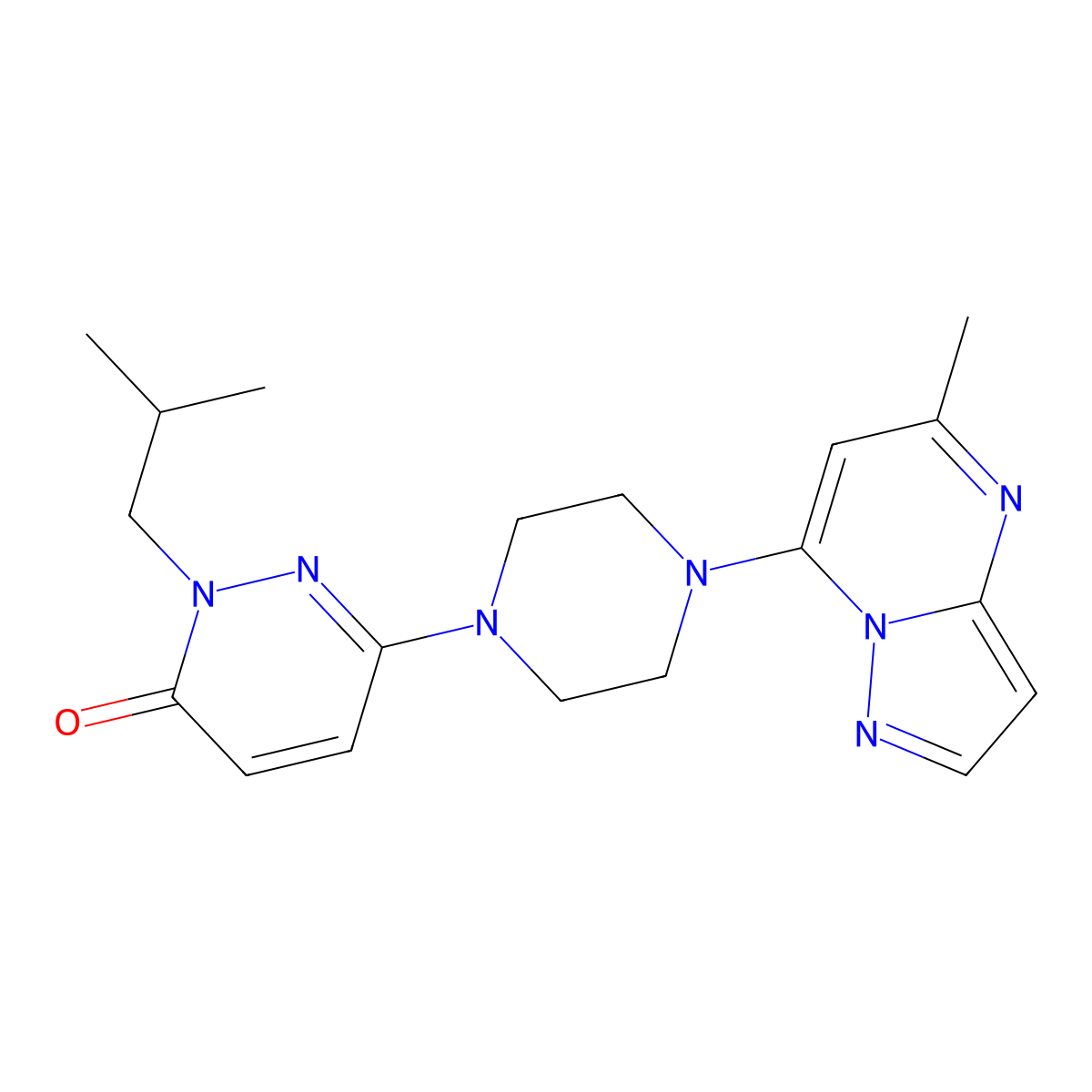 2-(2-Methylpropyl)-6-(4-{5-methylpyrazolo[1,5-a]pyrimidin-7-yl}piperazin-1-yl)-2,3-dihydropyridazin-3-one molecular structure, CAS 2770602-49-6