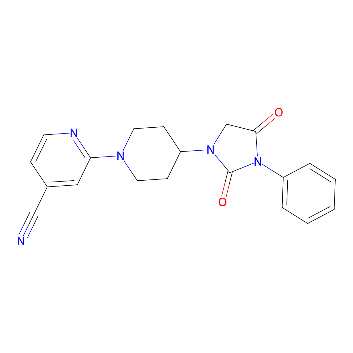 2-[4-(2,4-Dioxo-3-phenylimidazolidin-1-yl)piperidin-1-yl]pyridine-4-carbonitrile molecular structure, CAS 2770602-51-0
