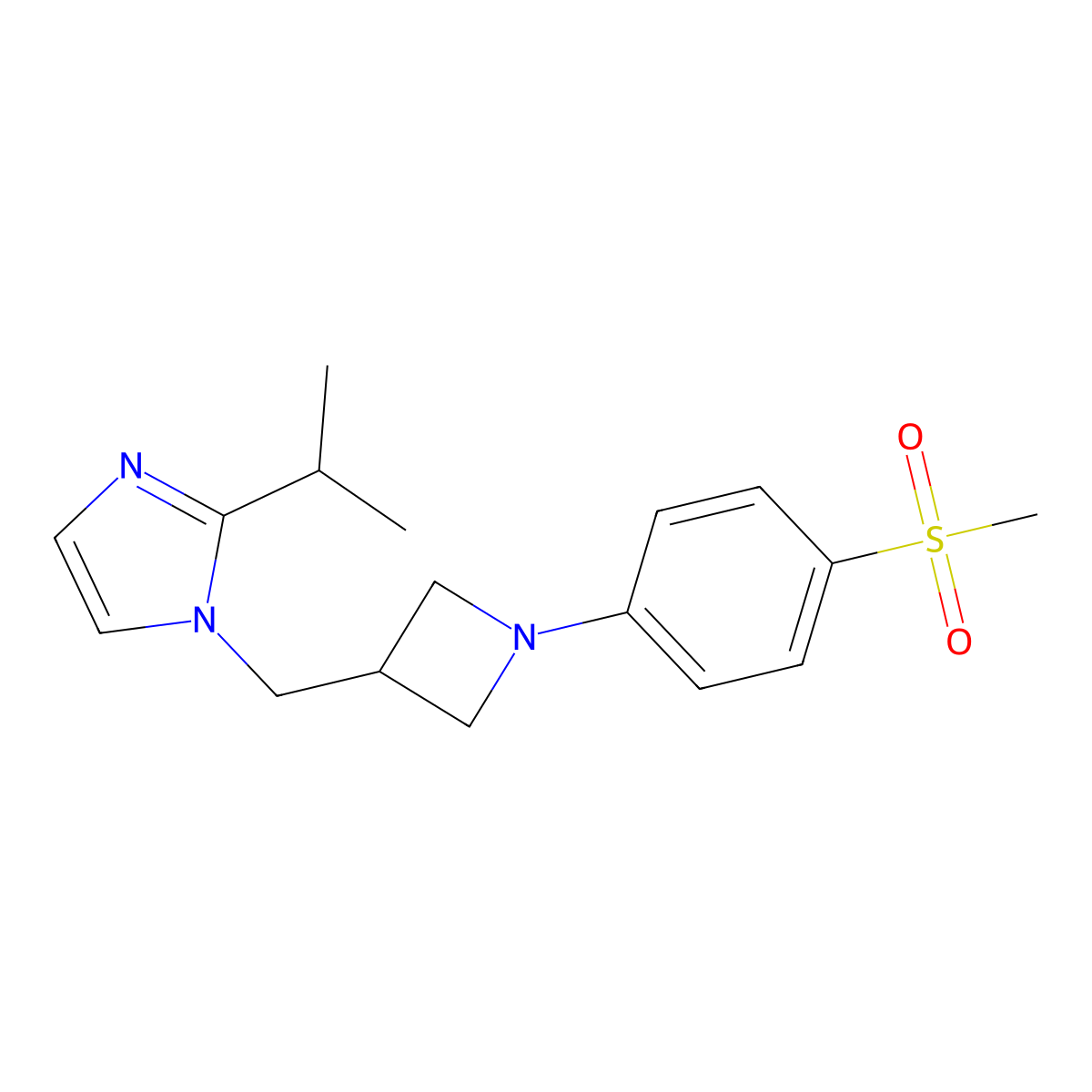 1-{[1-(4-methanesulfonylphenyl)azetidin-3-yl]methyl}-2-(propan-2-yl)-1H-imidazole molecular structure, CAS 2770602-54-3