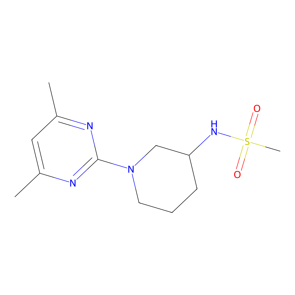 N-[1-(4,6-dimethylpyrimidin-2-yl)piperidin-3-yl]methanesulfonamide molecular structure, CAS 2770602-62-3