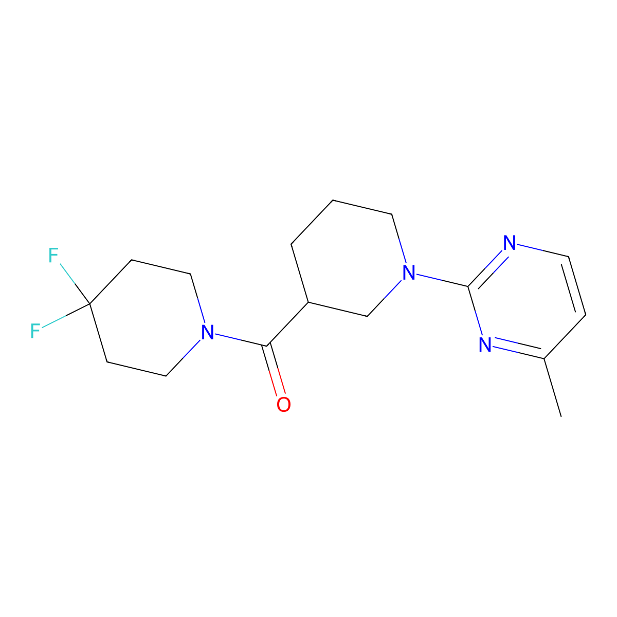 2-[3-(4,4-Difluoropiperidine-1-carbonyl)piperidin-1-yl]-4-methylpyrimidine molecular structure, CAS 2770602-63-4