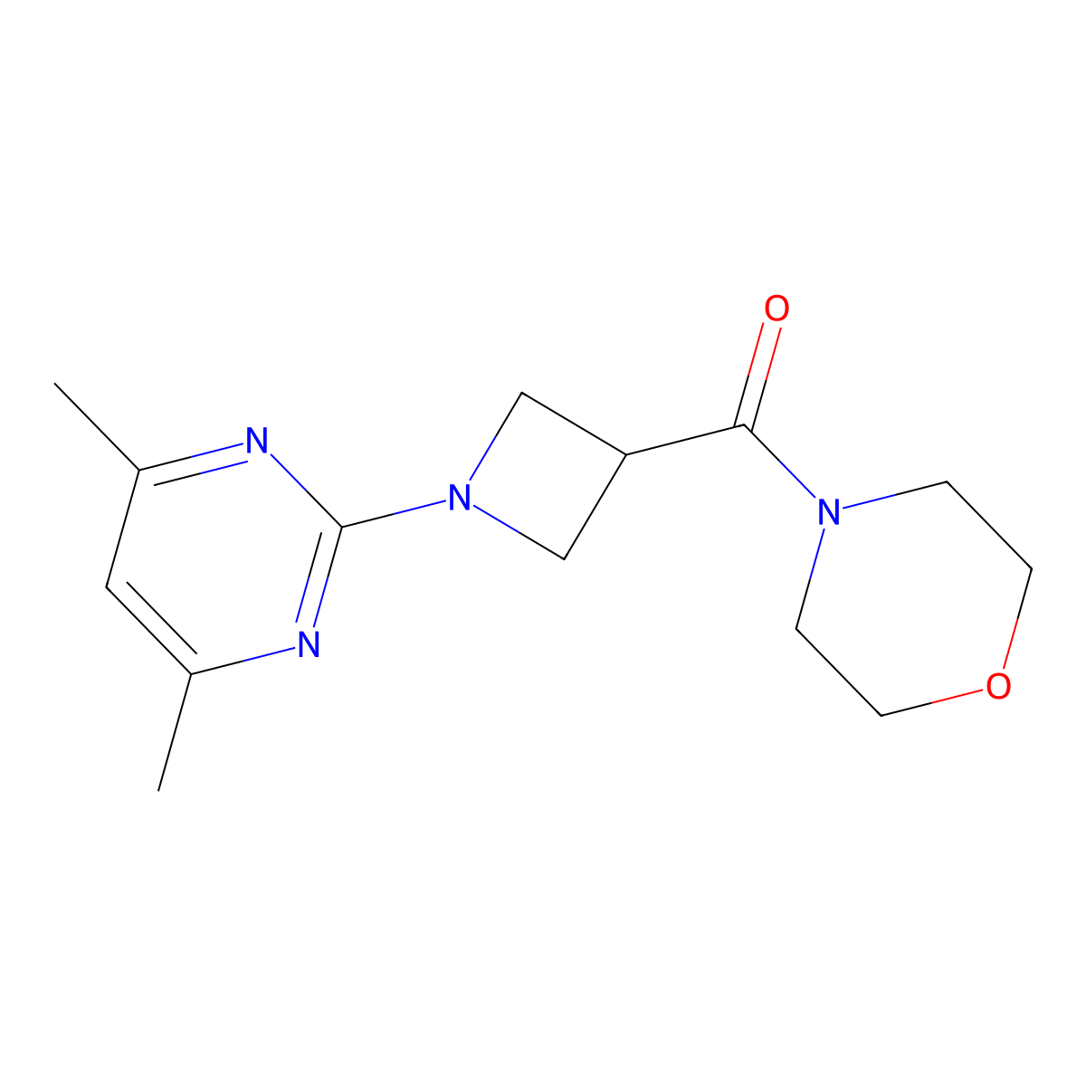 4-[1-(4,6-Dimethylpyrimidin-2-yl)azetidine-3-carbonyl]morpholine molecular structure, CAS 2770602-64-5