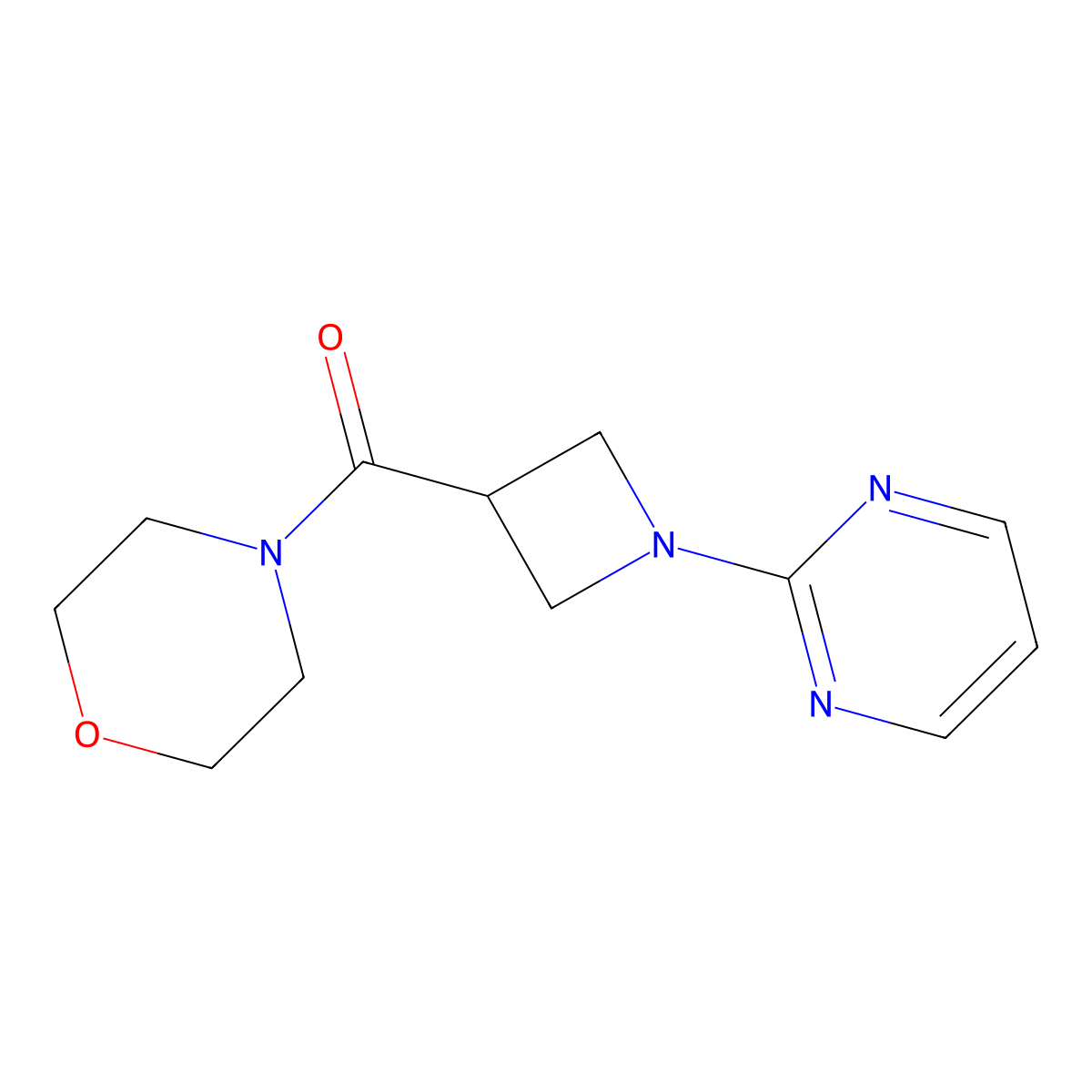 4-[1-(Pyrimidin-2-yl)azetidine-3-carbonyl]morpholine molecular structure, CAS 2770602-69-0