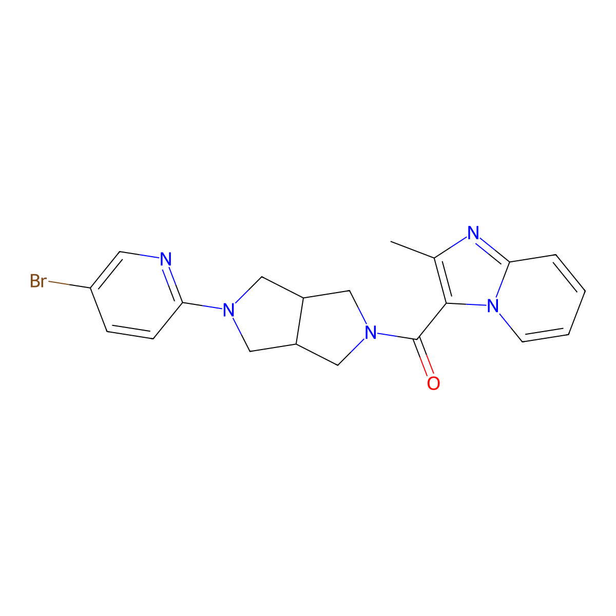5-Bromo-2-(5-{2-methylimidazo[1,2-a]pyridine-3-carbonyl}-octahydropyrrolo[3,4-c]pyrrol-2-yl)pyridine molecular structure, CAS 2770602-76-9