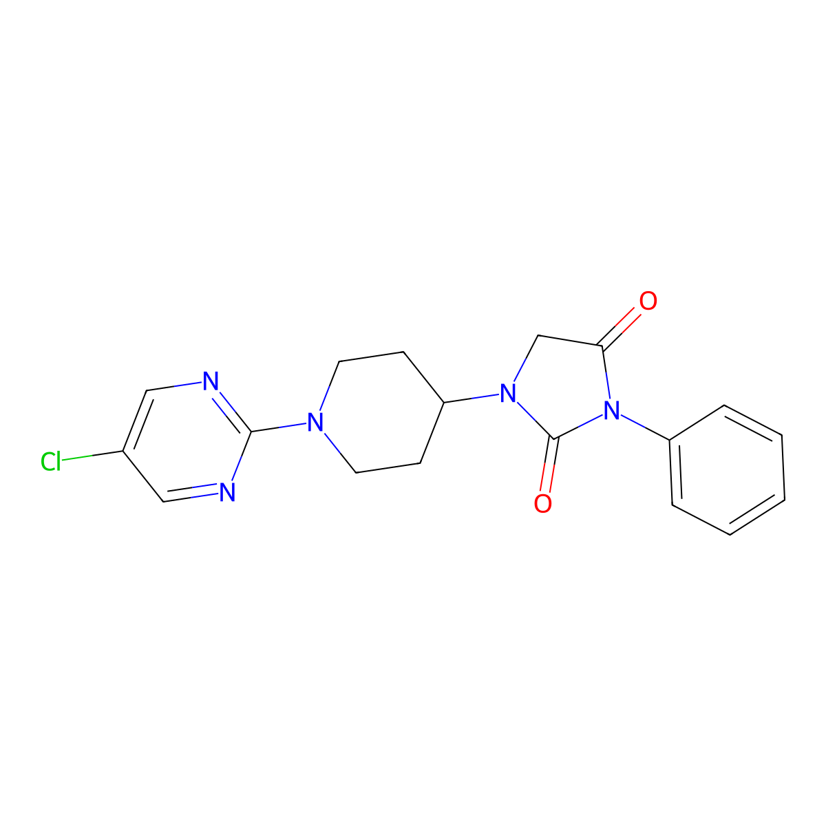 1-[1-(5-Chloropyrimidin-2-yl)piperidin-4-yl]-3-phenylimidazolidine-2,4-dione molecular structure, CAS 2770602-95-2