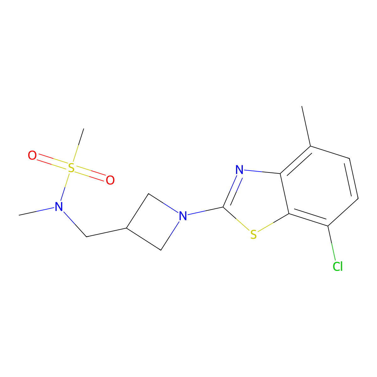 N-{[1-(7-chloro-4-methyl-1,3-benzothiazol-2-yl)azetidin-3-yl]methyl}-N-methylmethanesulfonamide molecular structure, CAS 2770602-96-3