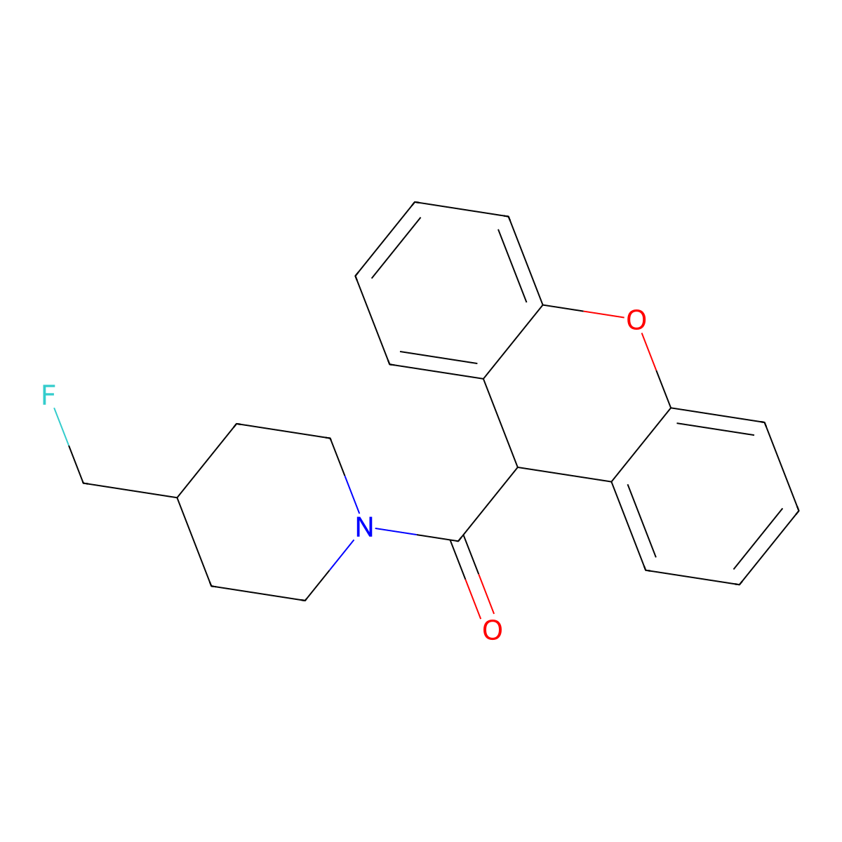 4-(fluoromethyl)-1-(9H-xanthene-9-carbonyl)piperidine molecular structure, CAS 2770602-97-4