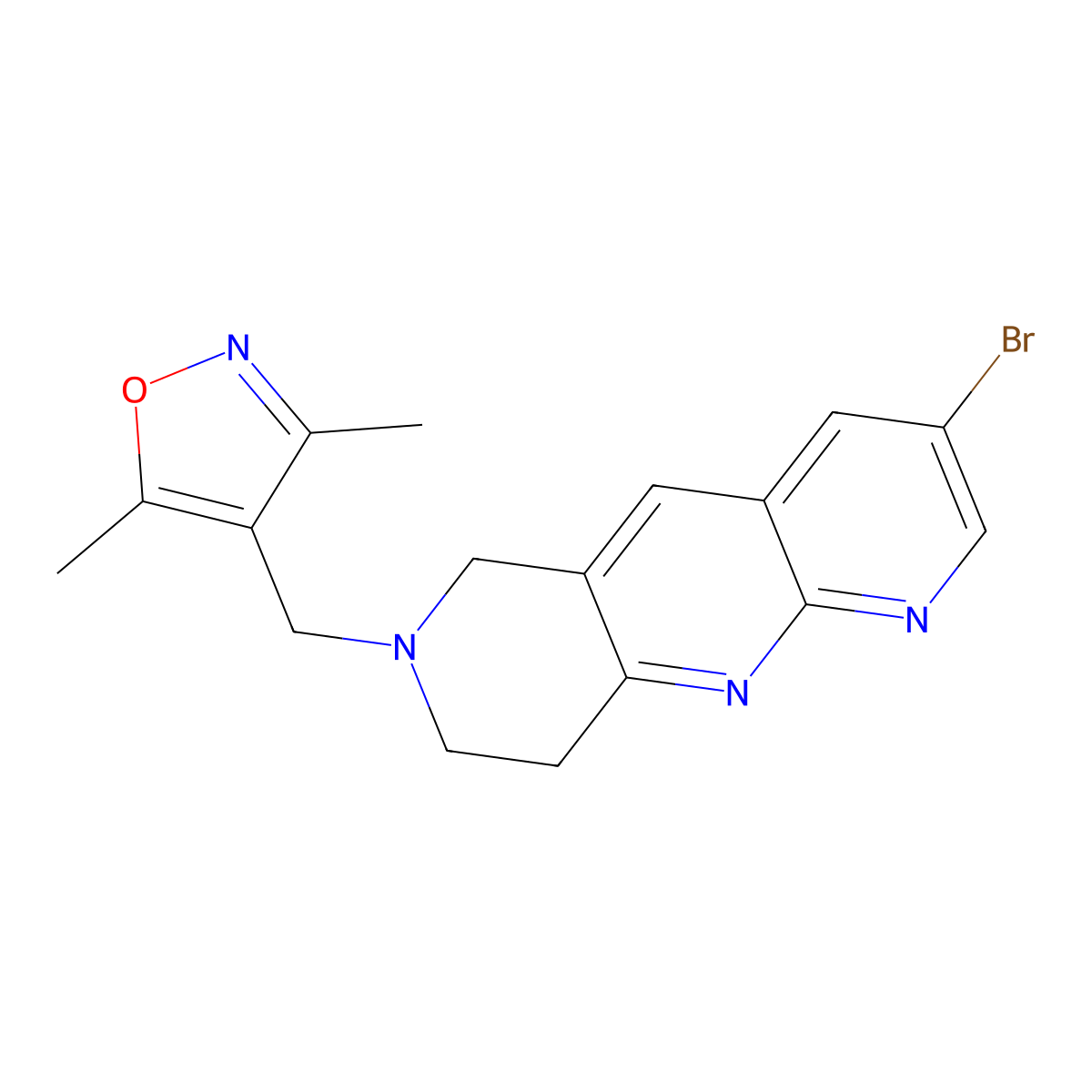 4-({3-bromo-6H,7H,8H,9H-pyrido[2,3-b]1,6-naphthyridin-7-yl}methyl)-3,5-dimethyl-1,2-oxazole molecular structure, CAS 2770603-03-5