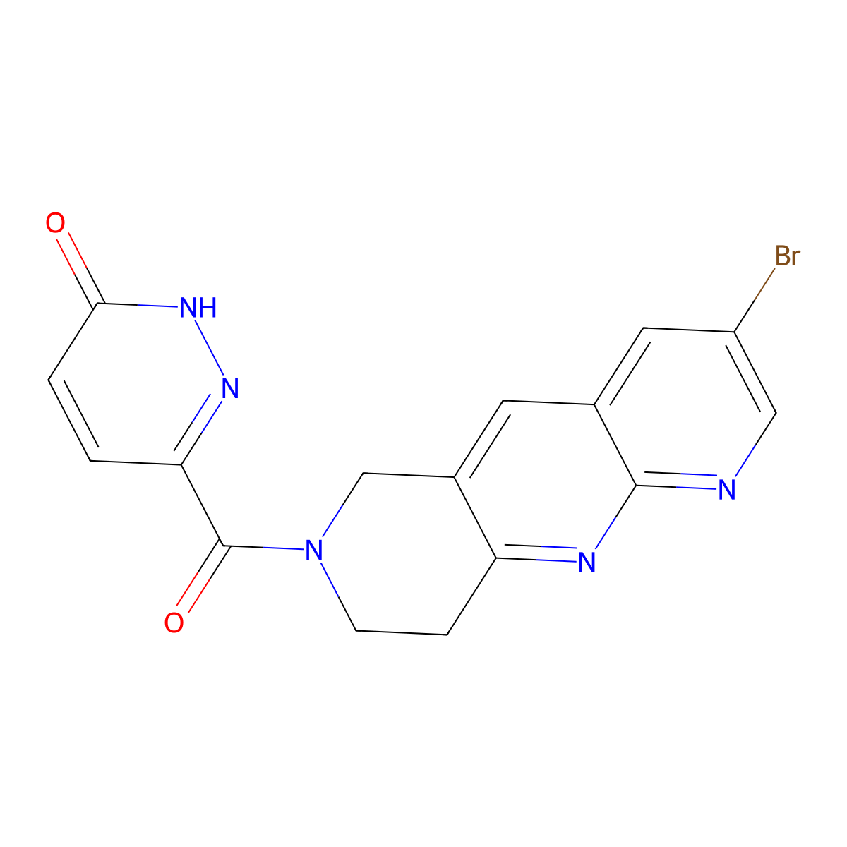6-{3-bromo-6H,7H,8H,9H-pyrido[2,3-b]1,6-naphthyridine-7-carbonyl}-2,3-dihydropyridazin-3-one molecular structure, CAS 2770603-04-6
