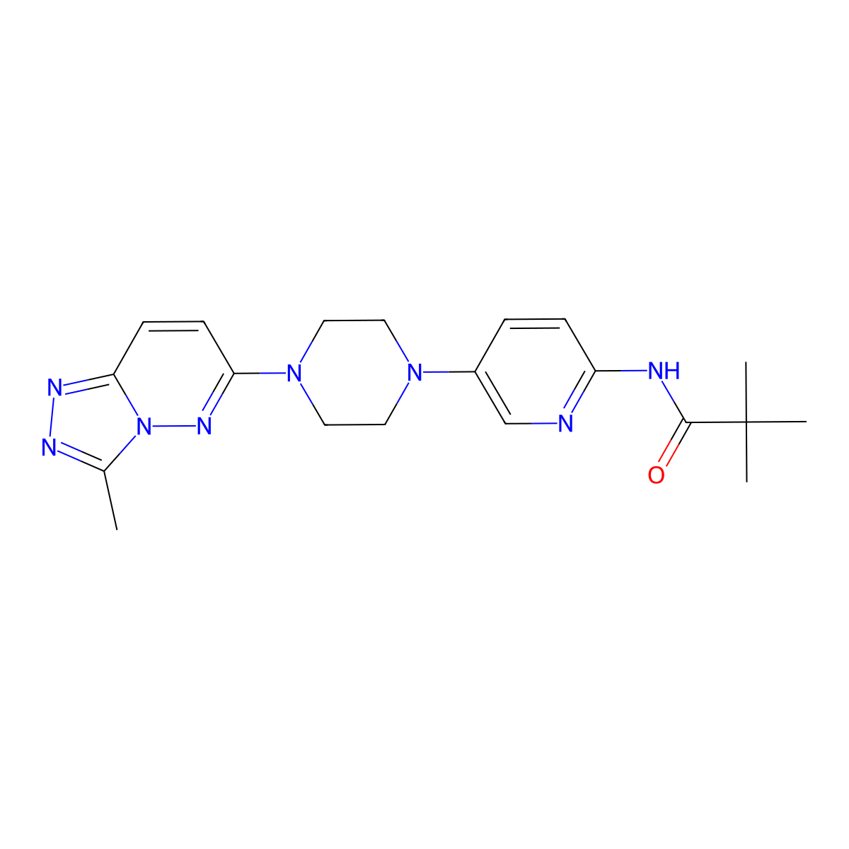 2,2-dimethyl-N-[5-(4-{3-methyl-[1,2,4]triazolo[4,3-b]pyridazin-6-yl}piperazin-1-yl)pyridin-2-yl]propanamide molecular structure, CAS 2770603-06-8