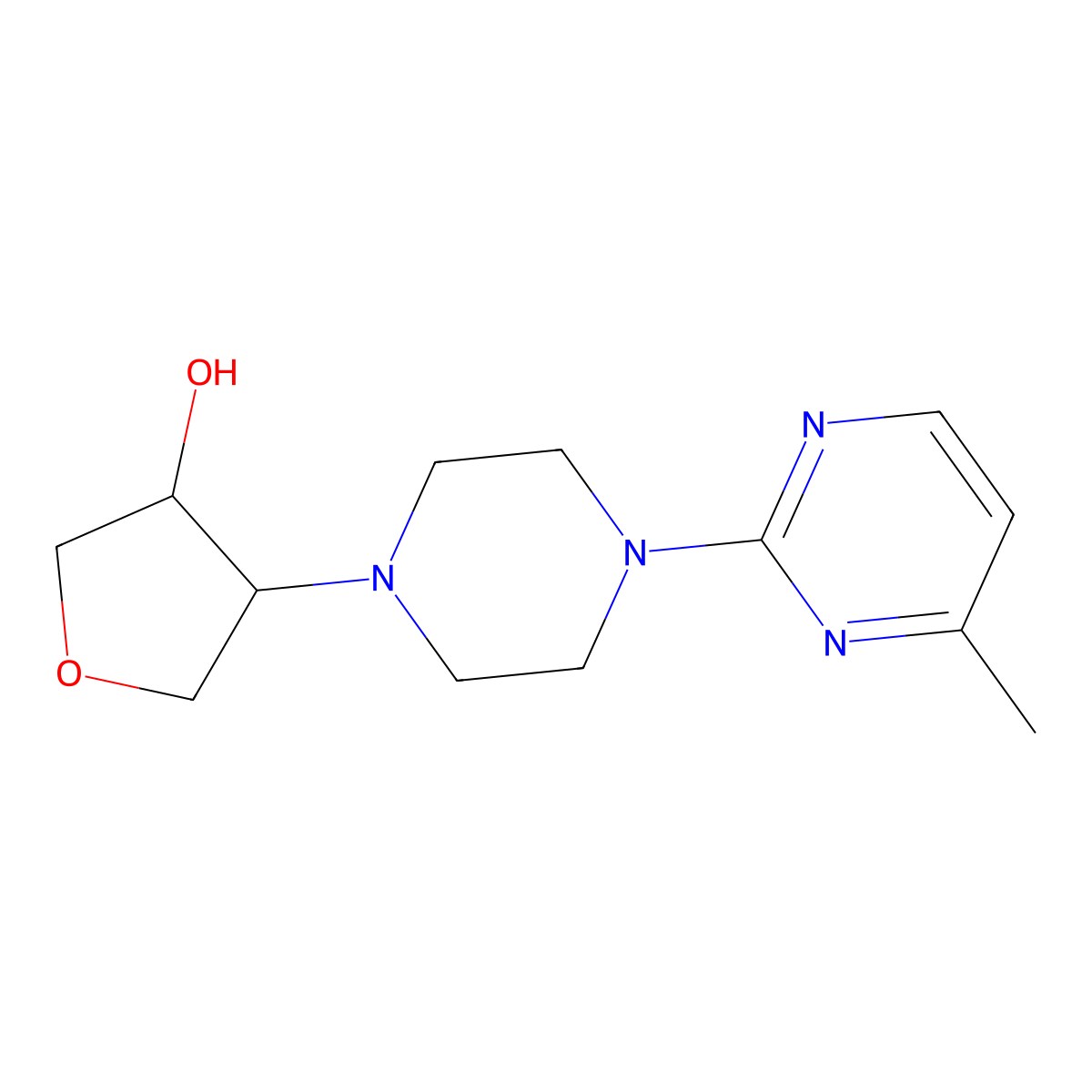 4-[4-(4-Methylpyrimidin-2-yl)piperazin-1-yl]oxolan-3-ol molecular structure, CAS 2770603-09-1