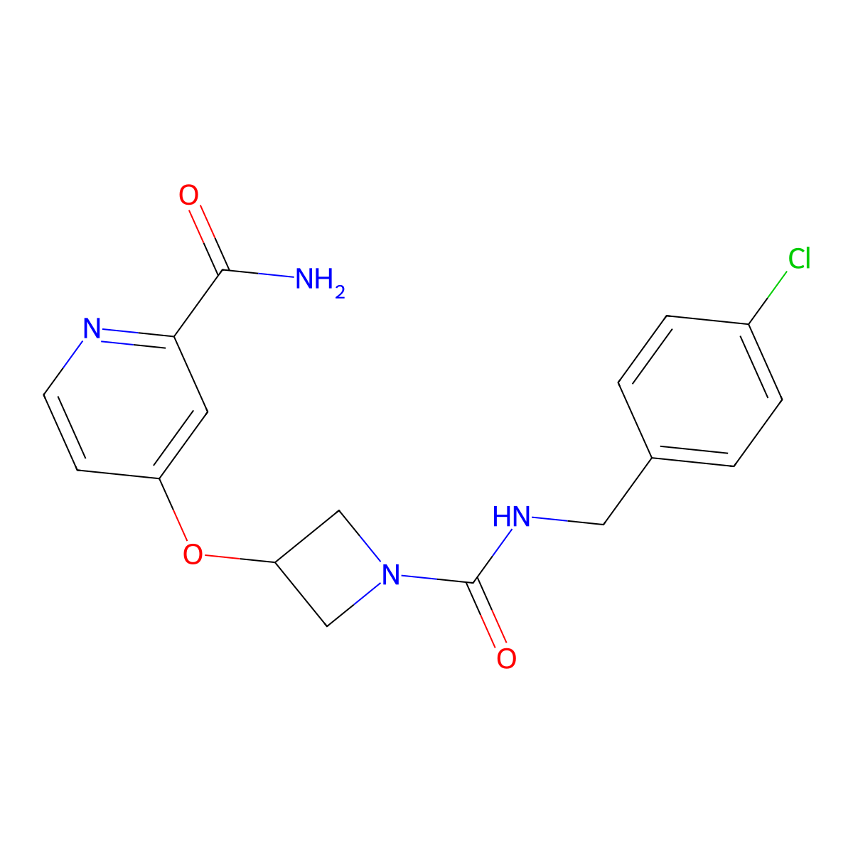 4-[(1-{[(4-Chlorophenyl)methyl]carbamoyl}azetidin-3-yl)oxy]pyridine-2-carboxamide molecular structure, CAS 2770603-45-5