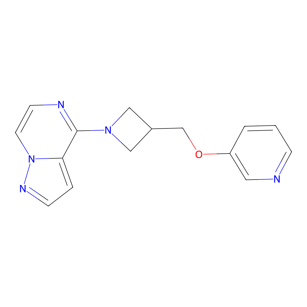 3-[(1-{Pyrazolo[1,5-a]pyrazin-4-yl}azetidin-3-yl)methoxy]pyridine molecular structure, CAS 2770603-46-6