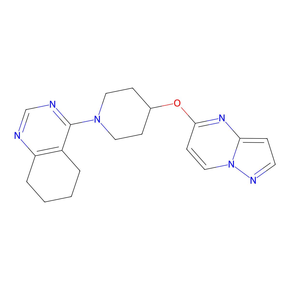4-(4-{Pyrazolo[1,5-a]pyrimidin-5-yloxy}piperidin-1-yl)-5,6,7,8-tetrahydroquinazoline molecular structure, CAS 2770603-56-8