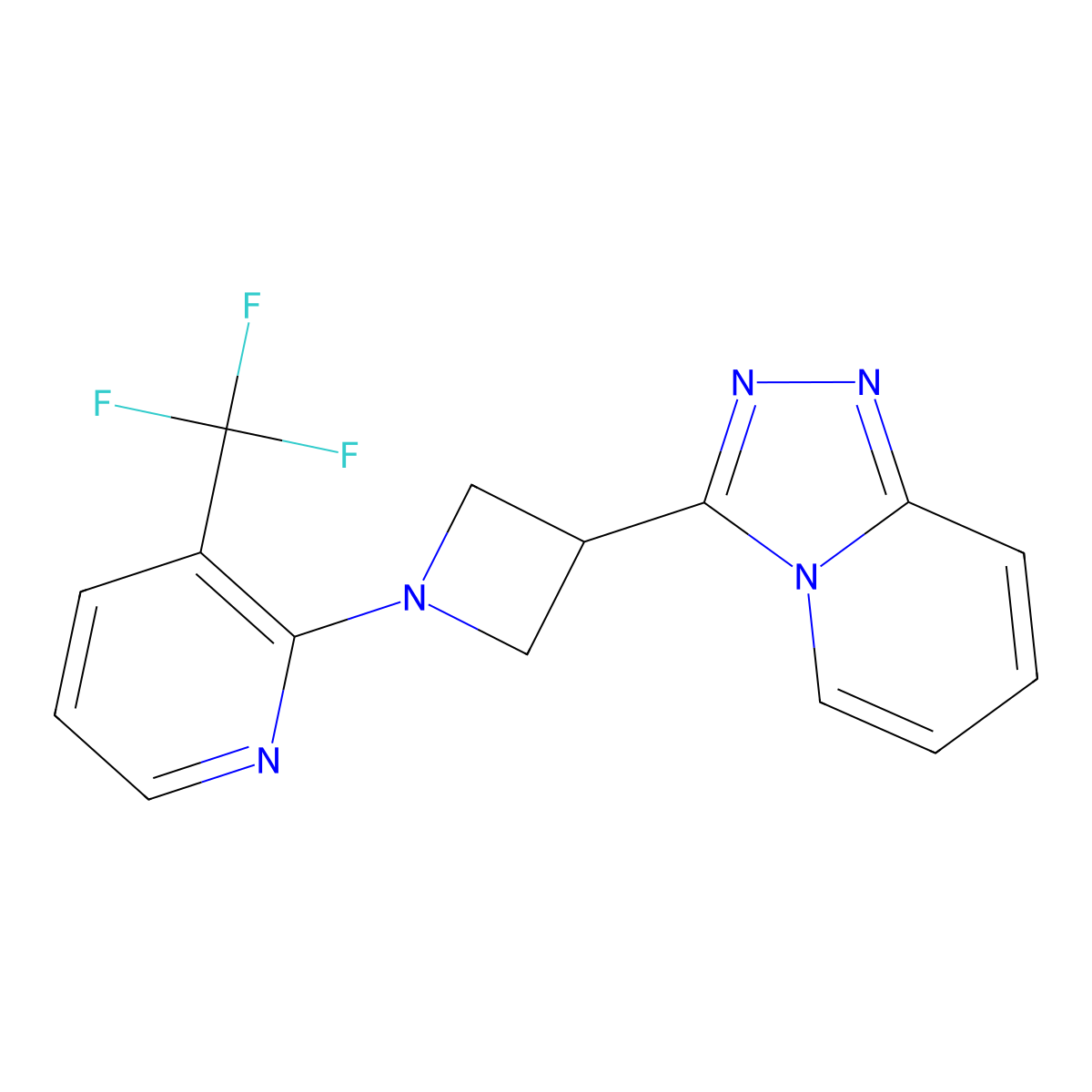2-(3-{[1,2,4]Triazolo[4,3-a]pyridin-3-yl}azetidin-1-yl)-3-(trifluoromethyl)pyridine molecular structure, CAS 2770603-59-1