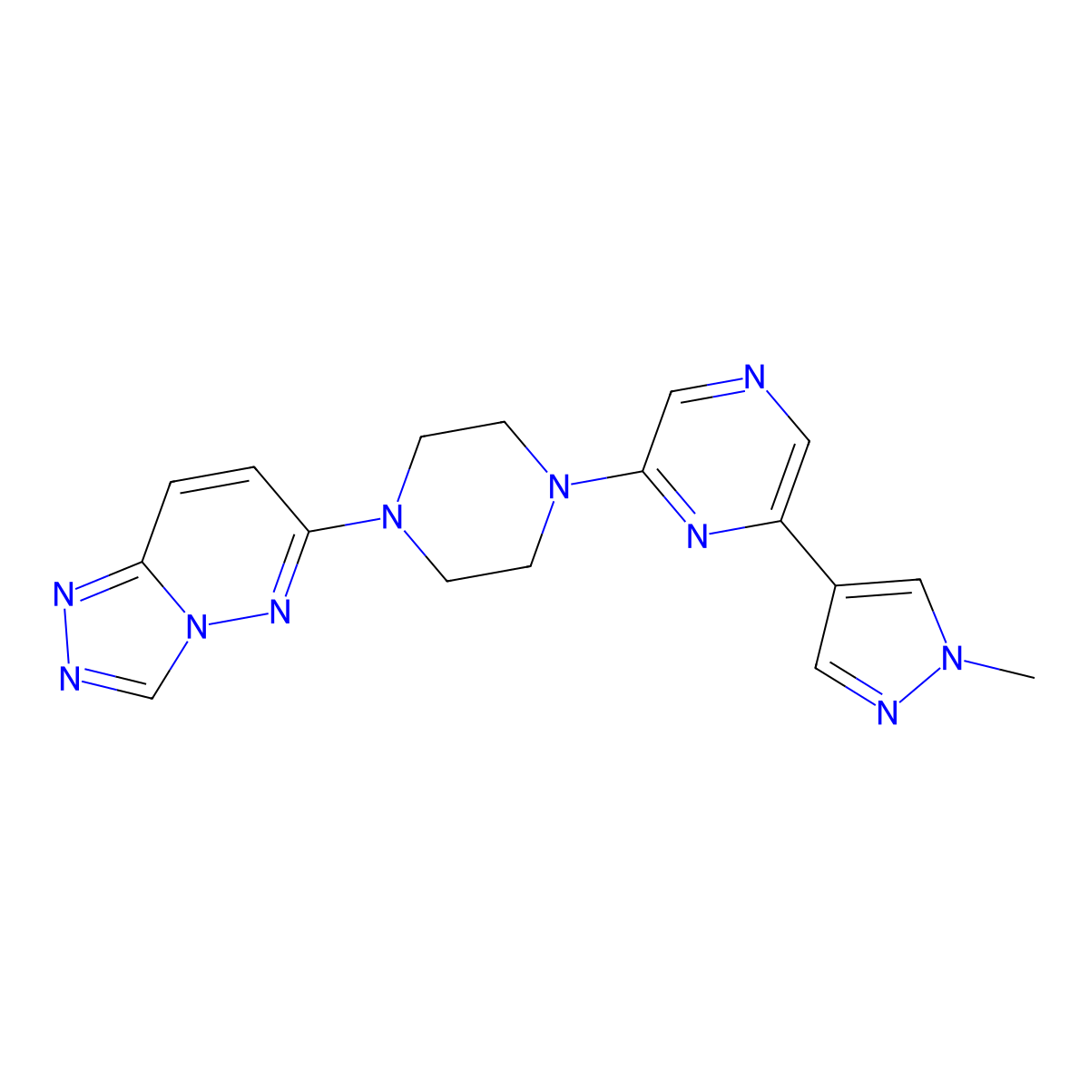 2-(1-methyl-1H-pyrazol-4-yl)-6-(4-{[1,2,4]triazolo[4,3-b]pyridazin-6-yl}piperazin-1-yl)pyrazine molecular structure, CAS 2770603-60-4
