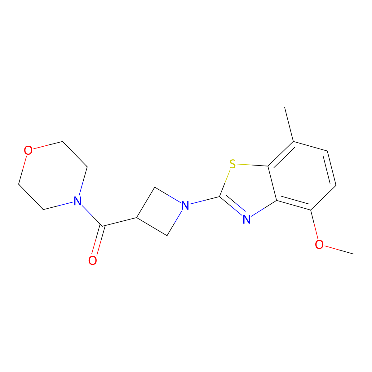 4-Methoxy-7-methyl-2-[3-(morpholine-4-carbonyl)azetidin-1-yl]-1,3-benzothiazole molecular structure, CAS 2770603-64-8