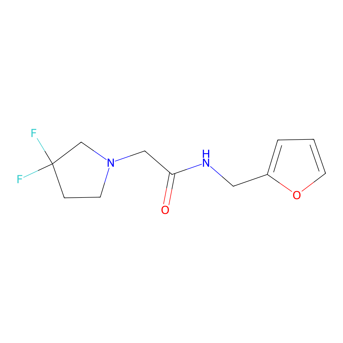 2-(3,3-difluoropyrrolidin-1-yl)-N-[(furan-2-yl)methyl]acetamide molecular structure, CAS 2770603-68-2