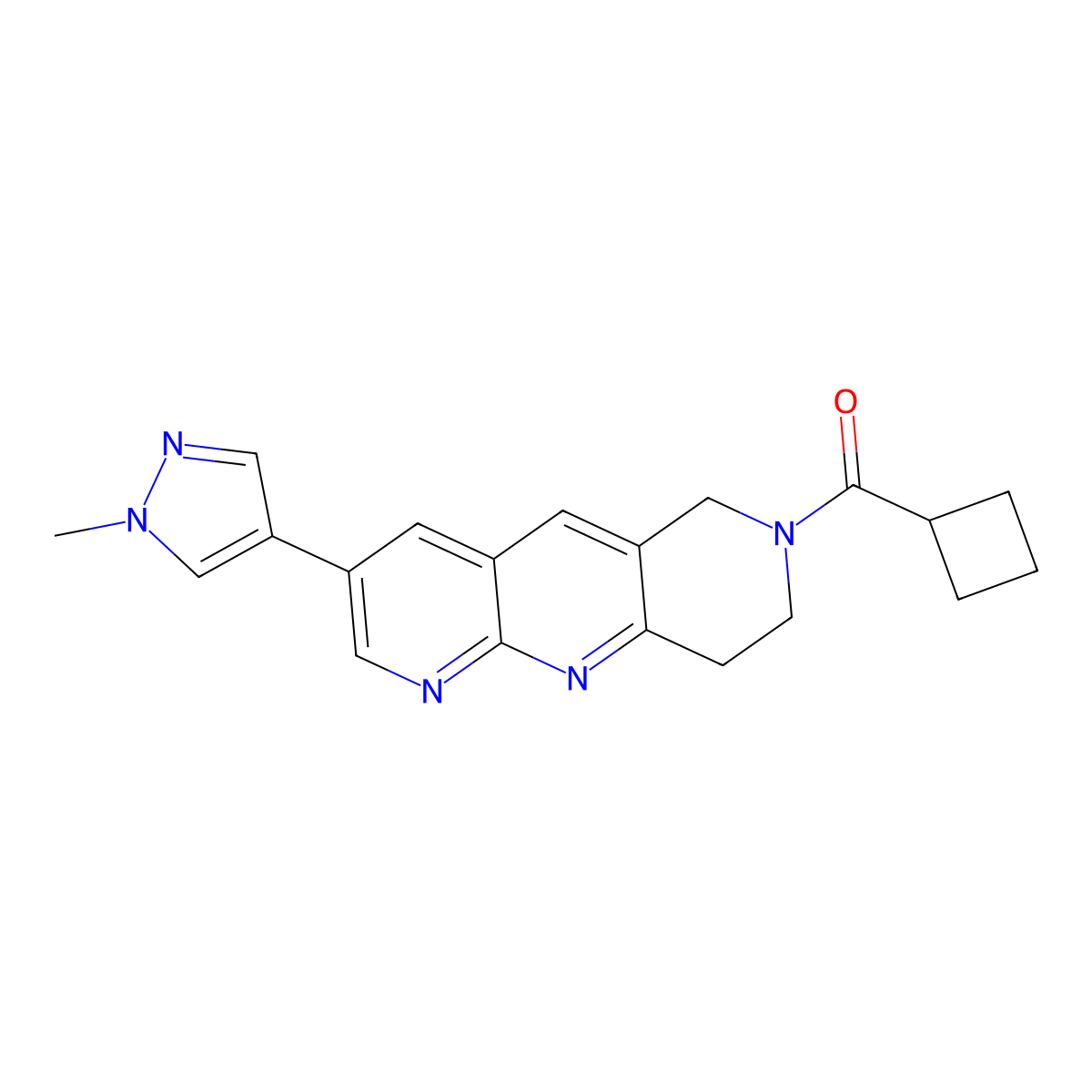 4-{7-cyclobutanecarbonyl-6H,7H,8H,9H-pyrido[2,3-b]1,6-naphthyridin-3-yl}-1-methyl-1H-pyrazole molecular structure, CAS 2770603-77-3