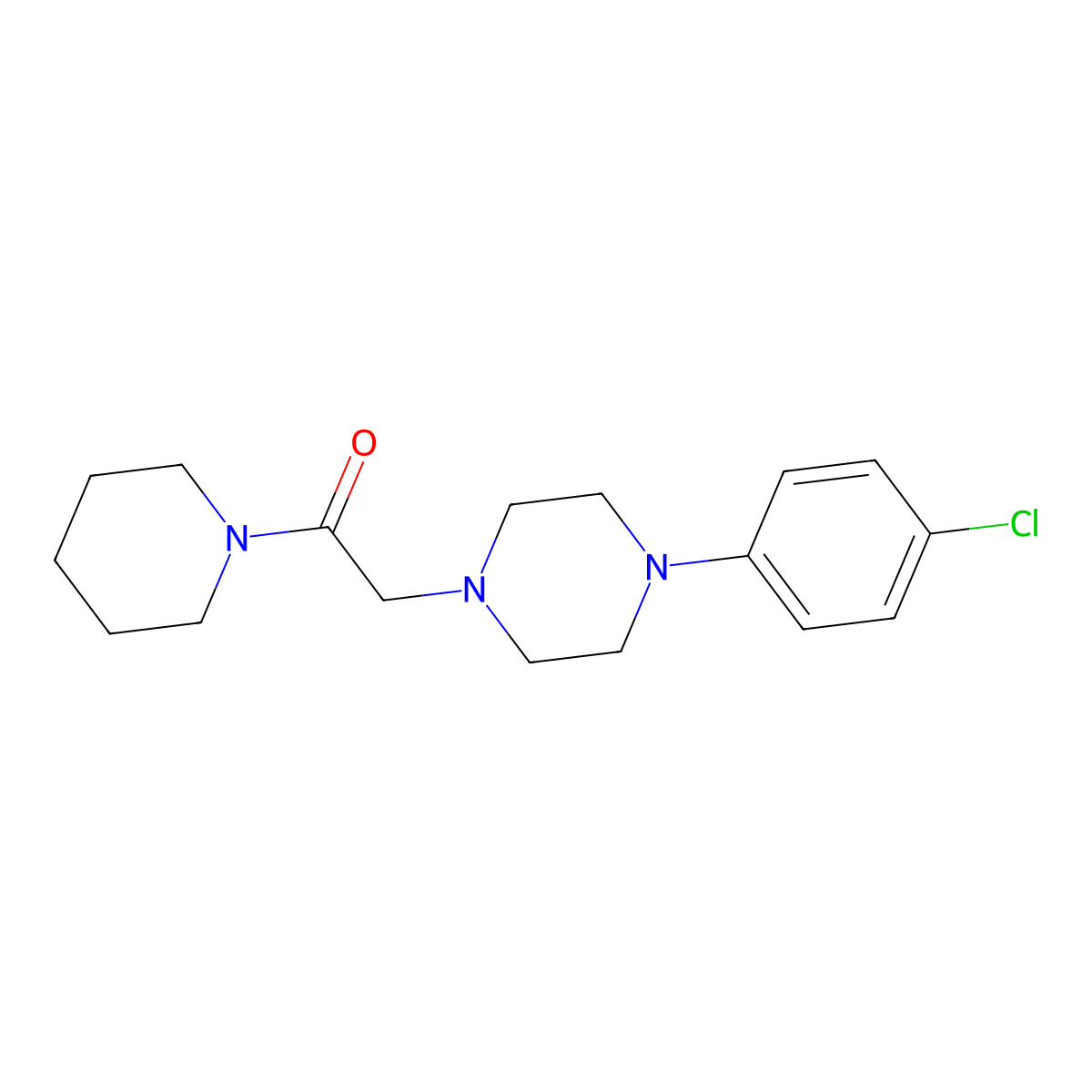 2-[4-(4-Chlorophenyl)piperazin-1-yl]-1-(piperidin-1-yl)ethan-1-one molecular structure, CAS 2770603-84-2