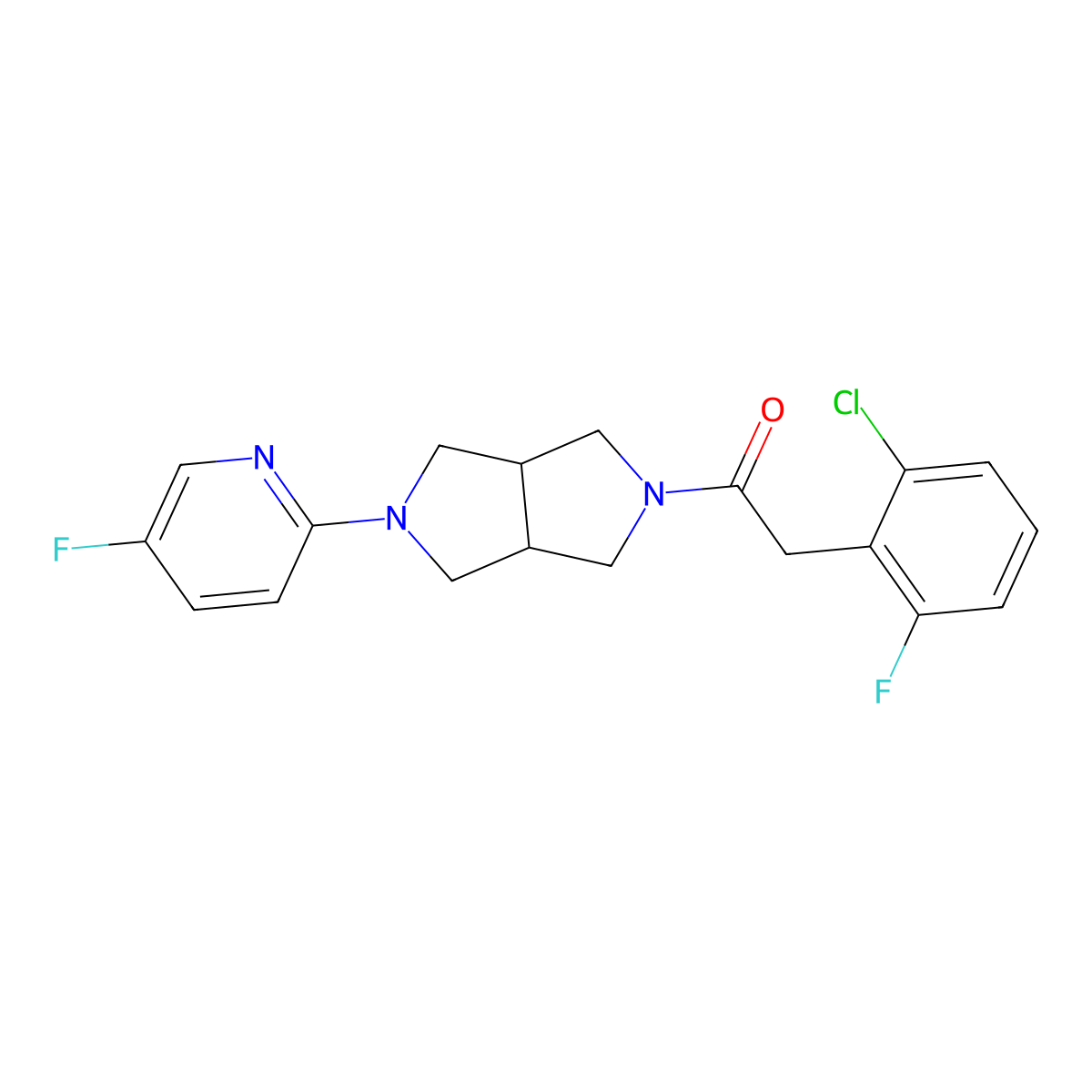 2-(2-Chloro-6-fluorophenyl)-1-[5-(5-fluoropyridin-2-yl)-octahydropyrrolo[3,4-c]pyrrol-2-yl]ethan-1-one molecular structure, CAS 2770603-87-5