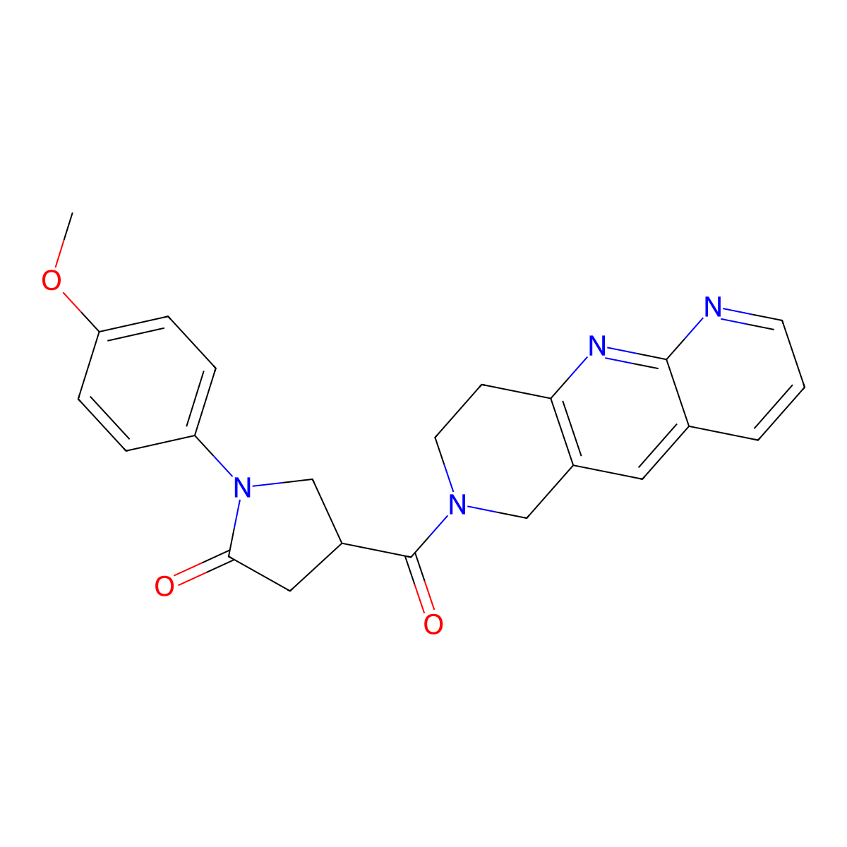 1-(4-methoxyphenyl)-4-{6H,7H,8H,9H-pyrido[2,3-b]1,6-naphthyridine-7-carbonyl}pyrrolidin-2-one molecular structure, CAS 2770603-88-6