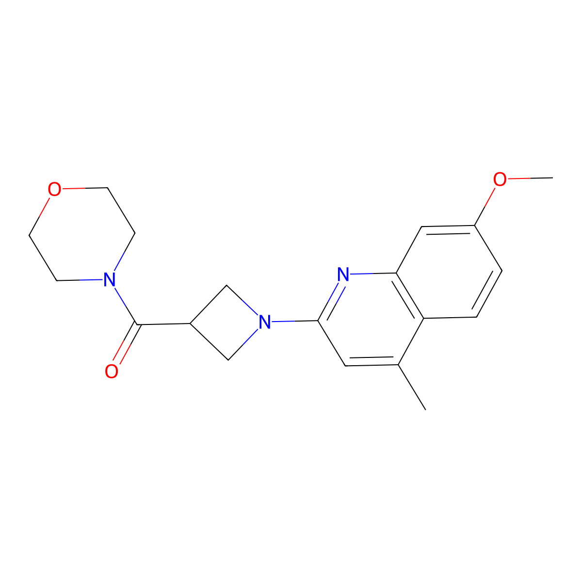 7-Methoxy-4-methyl-2-[3-(morpholine-4-carbonyl)azetidin-1-yl]quinoline molecular structure, CAS 2770603-91-1
