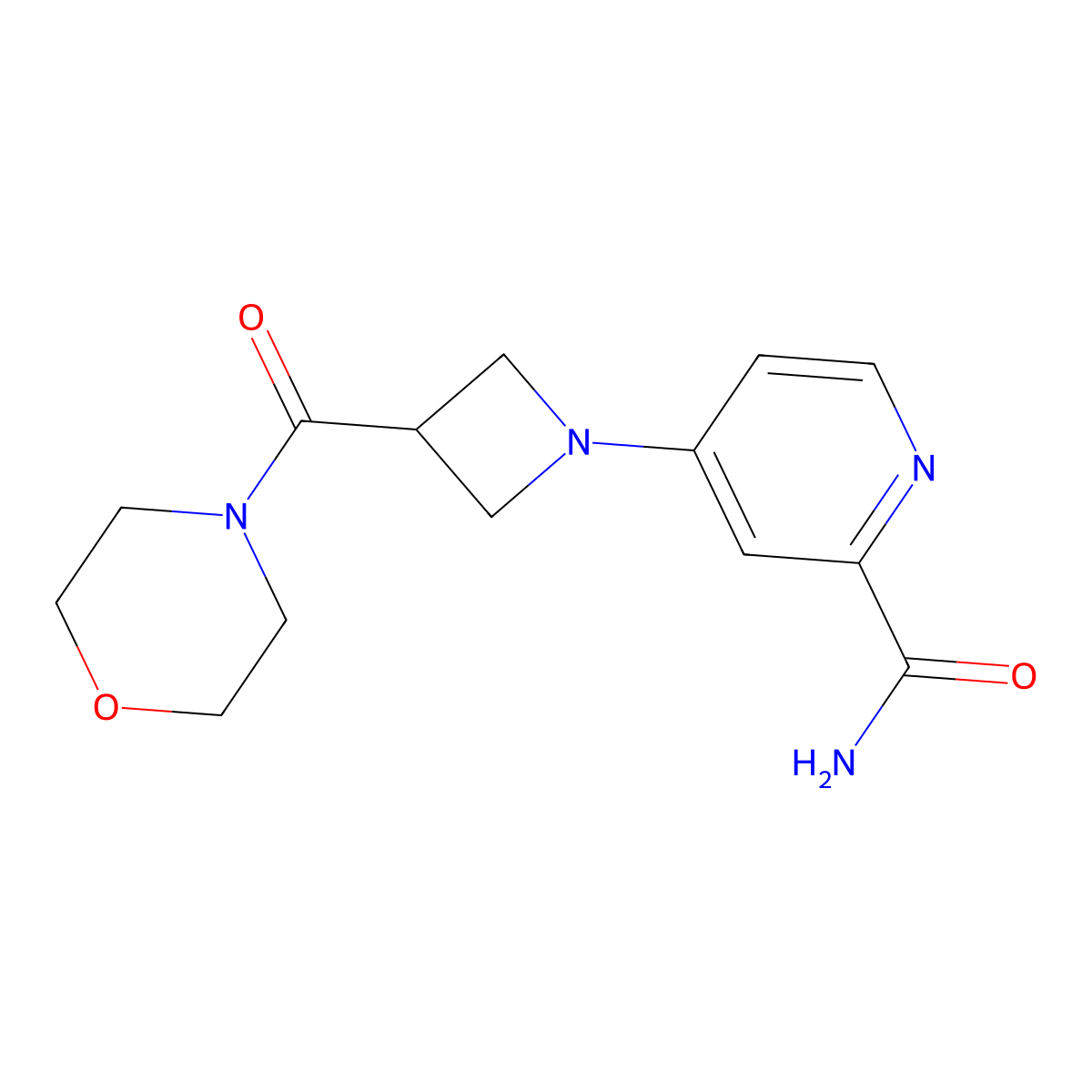 4-[3-(Morpholine-4-carbonyl)azetidin-1-yl]pyridine-2-carboxamide molecular structure, CAS 2770603-93-3