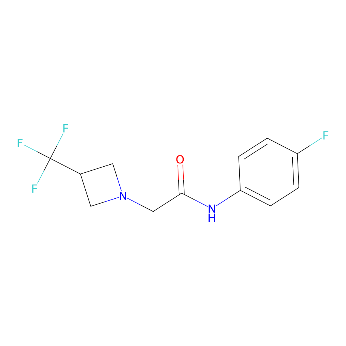 N-(4-fluorophenyl)-2-[3-(trifluoromethyl)azetidin-1-yl]acetamide molecular structure, CAS 2770604-02-7