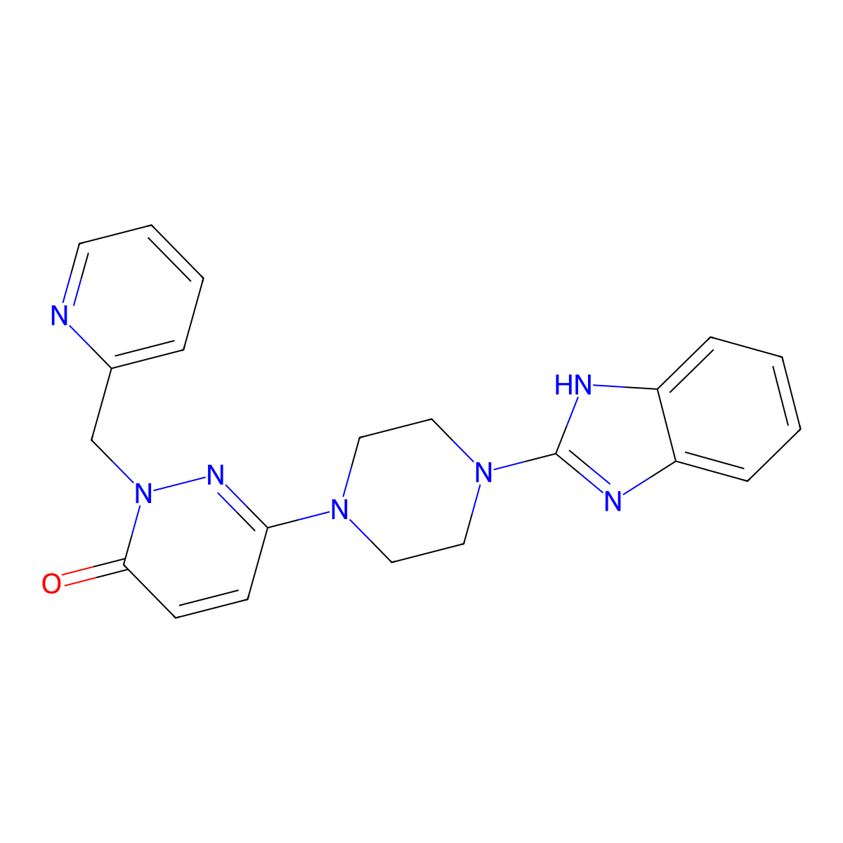 6-[4-(1H-1,3-benzodiazol-2-yl)piperazin-1-yl]-2-[(pyridin-2-yl)methyl]-2,3-dihydropyridazin-3-one molecular structure, CAS 2770604-07-2