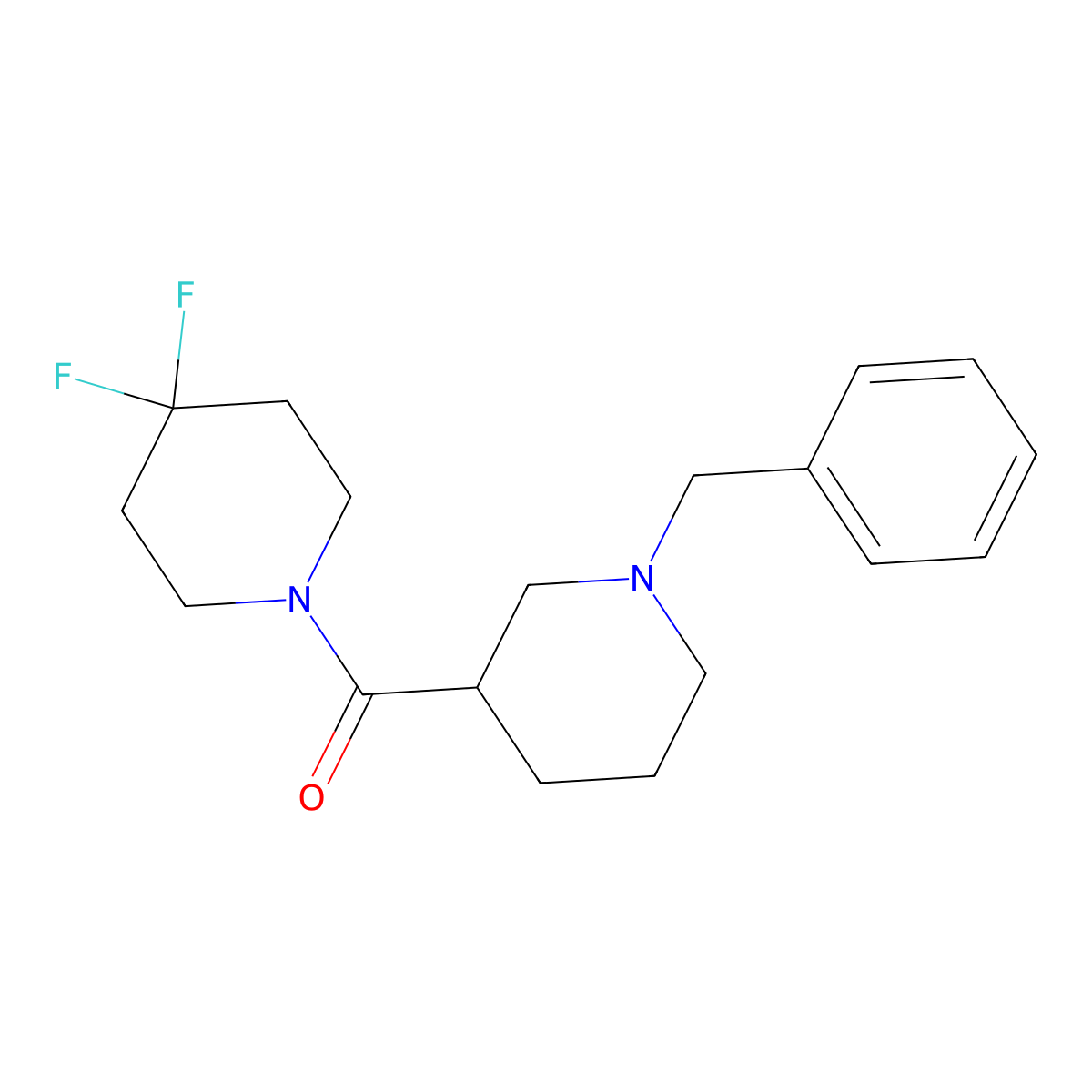 1-(1-Benzylpiperidine-3-carbonyl)-4,4-difluoropiperidine molecular structure, CAS 2770604-10-7