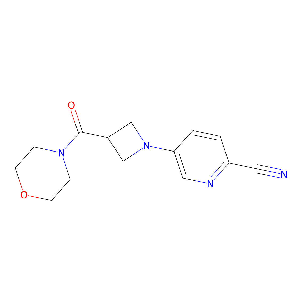 5-[3-(Morpholine-4-carbonyl)azetidin-1-yl]pyridine-2-carbonitrile molecular structure, CAS 2770604-13-0