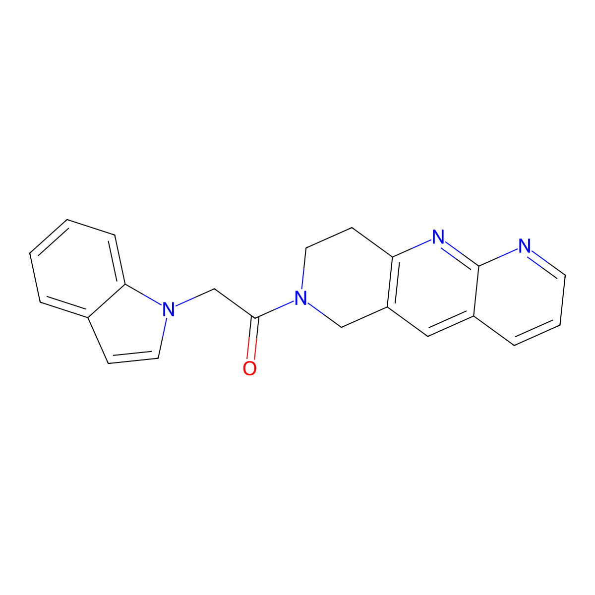 2-(1H-indol-1-yl)-1-{6H,7H,8H,9H-pyrido[2,3-b]1,6-naphthyridin-7-yl}ethan-1-one molecular structure, CAS 2770604-15-2