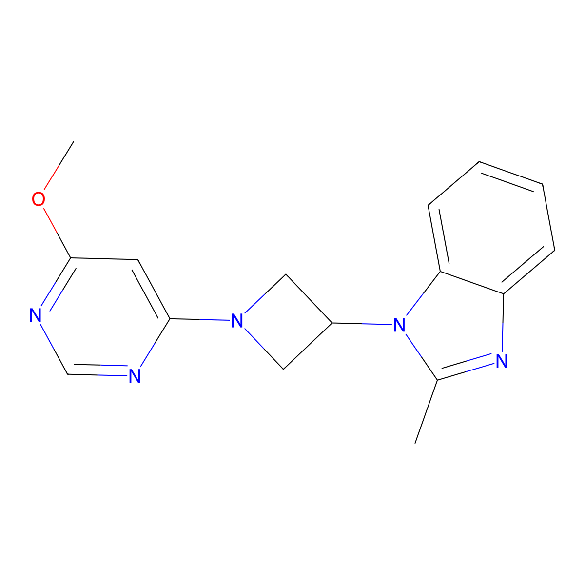 1-[1-(6-methoxypyrimidin-4-yl)azetidin-3-yl]-2-methyl-1H-1,3-benzodiazole molecular structure, CAS 2770604-18-5