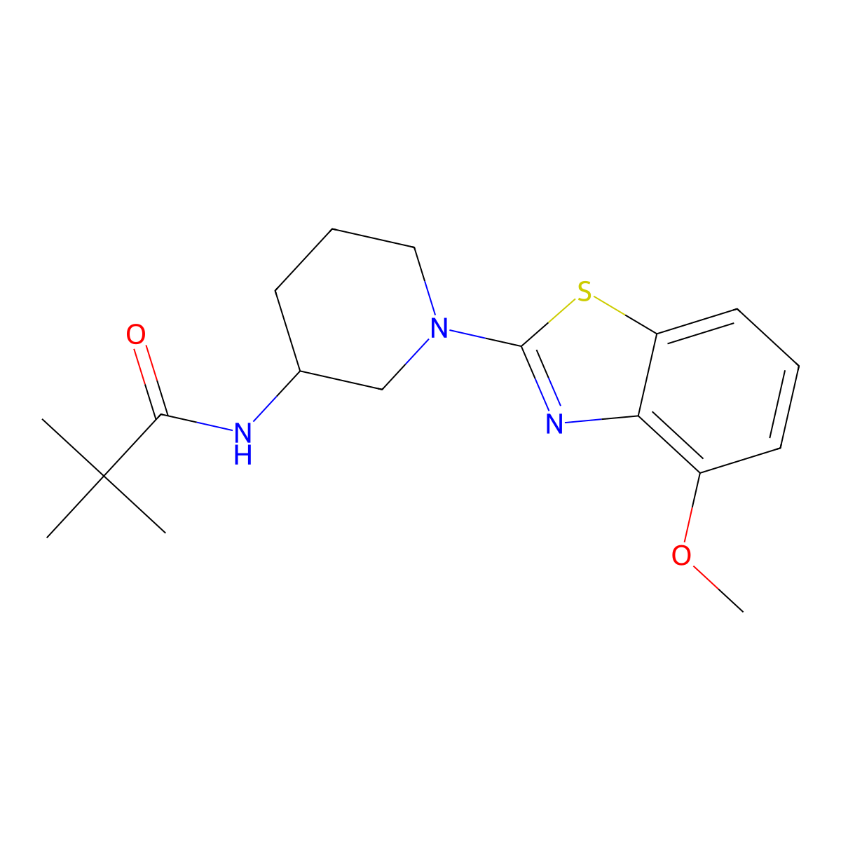 N-[1-(4-methoxy-1,3-benzothiazol-2-yl)piperidin-3-yl]-2,2-dimethylpropanamide molecular structure, CAS 2770604-22-1