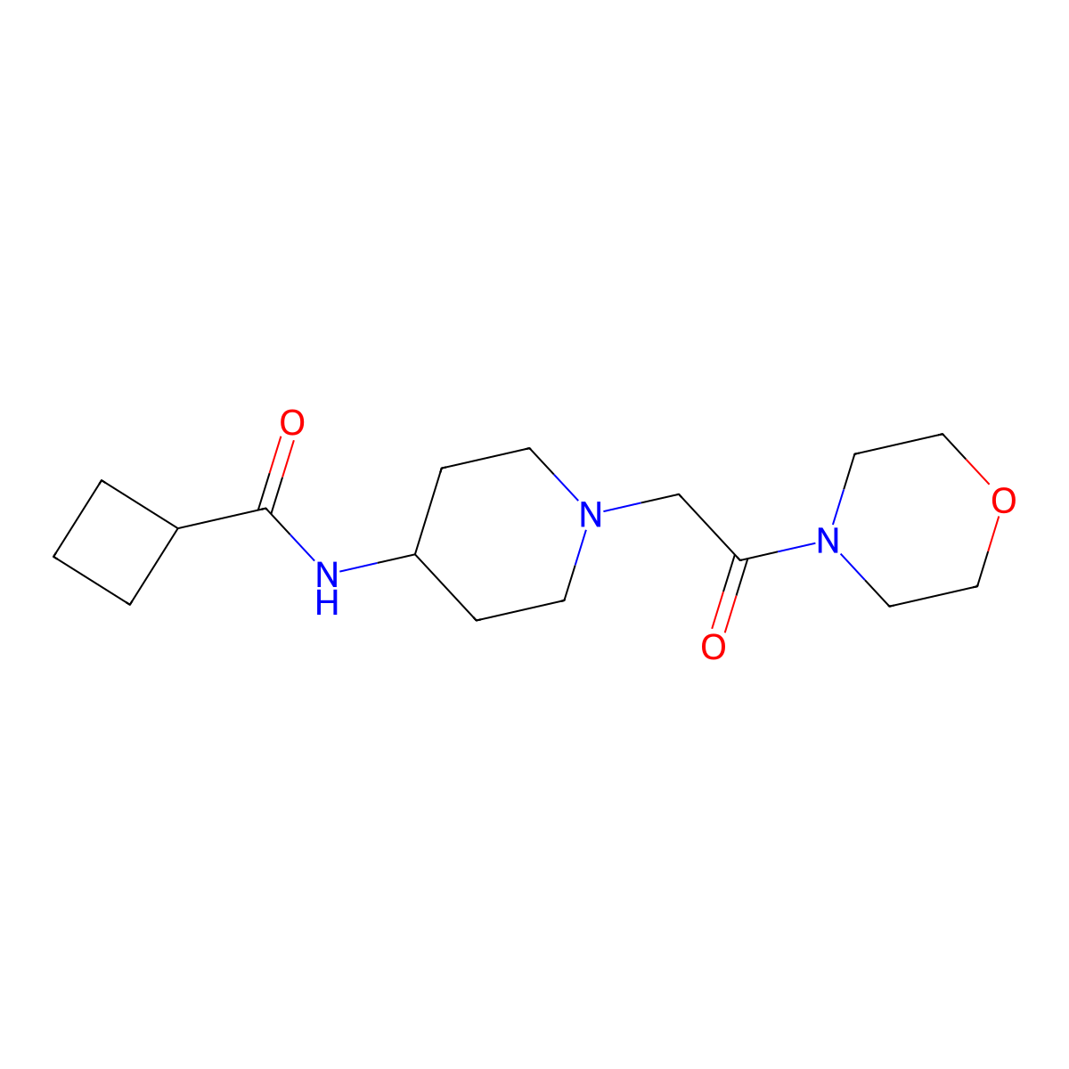 N-{1-[2-(morpholin-4-yl)-2-oxoethyl]piperidin-4-yl}cyclobutanecarboxamide molecular structure, CAS 2770604-24-3