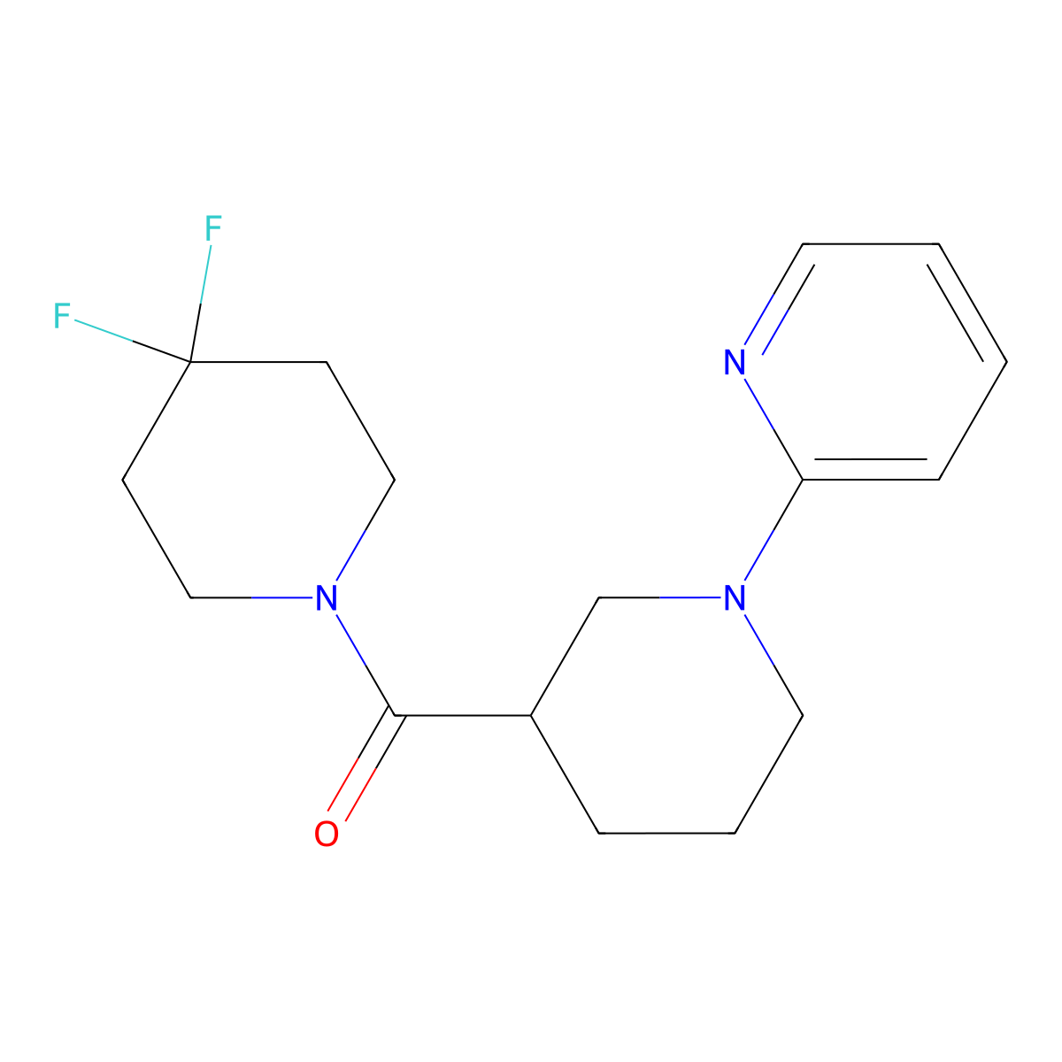 2-[3-(4,4-Difluoropiperidine-1-carbonyl)piperidin-1-yl]pyridine molecular structure, CAS 2770604-25-4