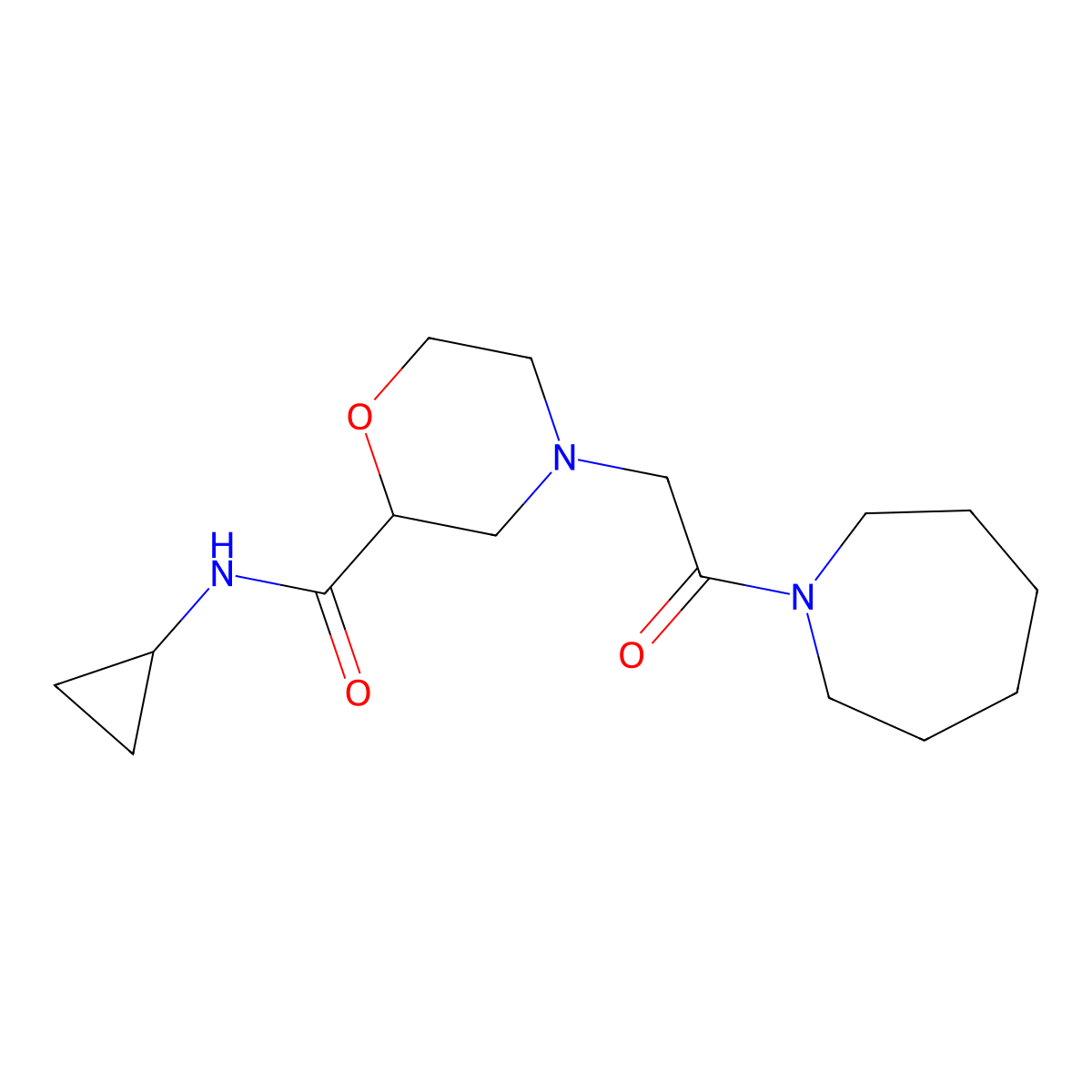 4-[2-(azepan-1-yl)-2-oxoethyl]-N-cyclopropylmorpholine-2-carboxamide molecular structure, CAS 2770604-33-4
