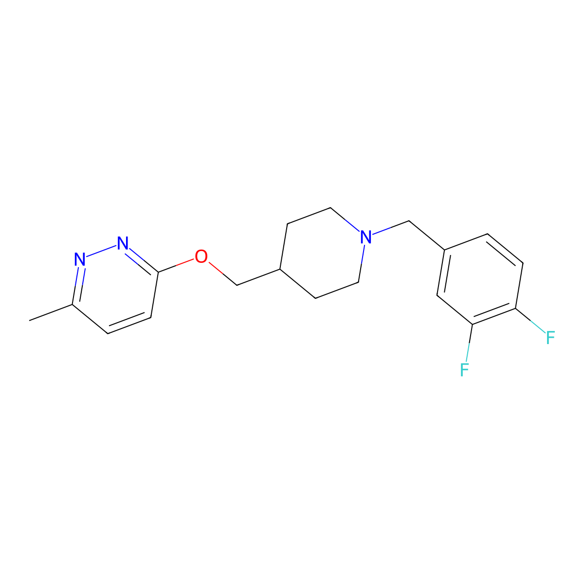 3-({1-[(3,4-Difluorophenyl)methyl]piperidin-4-yl}methoxy)-6-methylpyridazine molecular structure, CAS 2770604-36-7