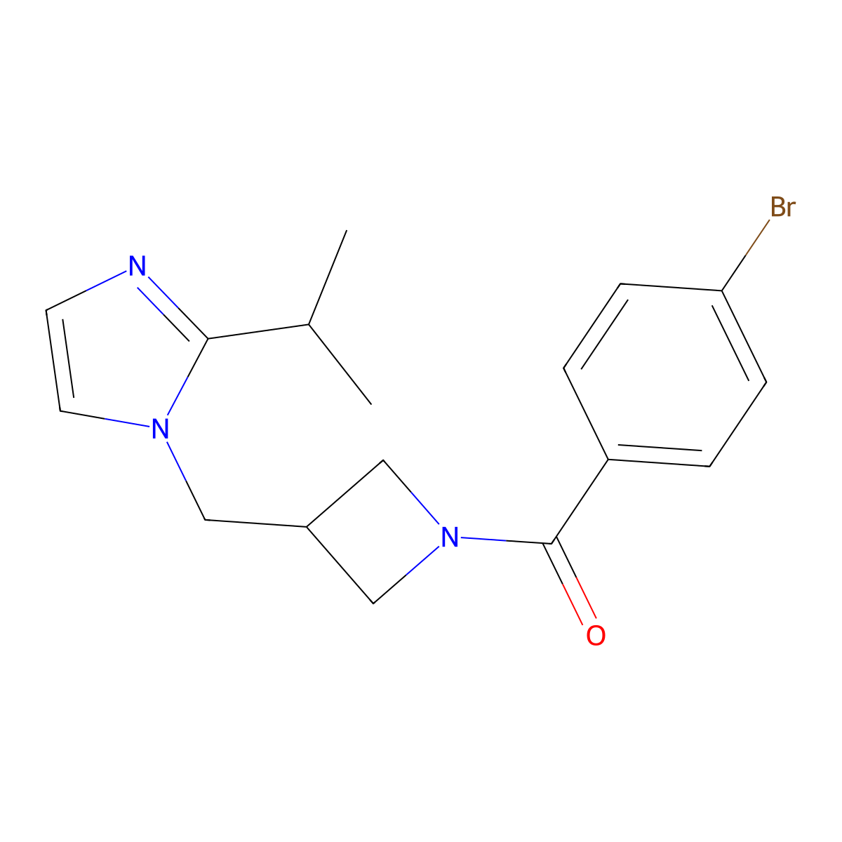 1-{[1-(4-bromobenzoyl)azetidin-3-yl]methyl}-2-(propan-2-yl)-1H-imidazole molecular structure, CAS 2770604-40-3