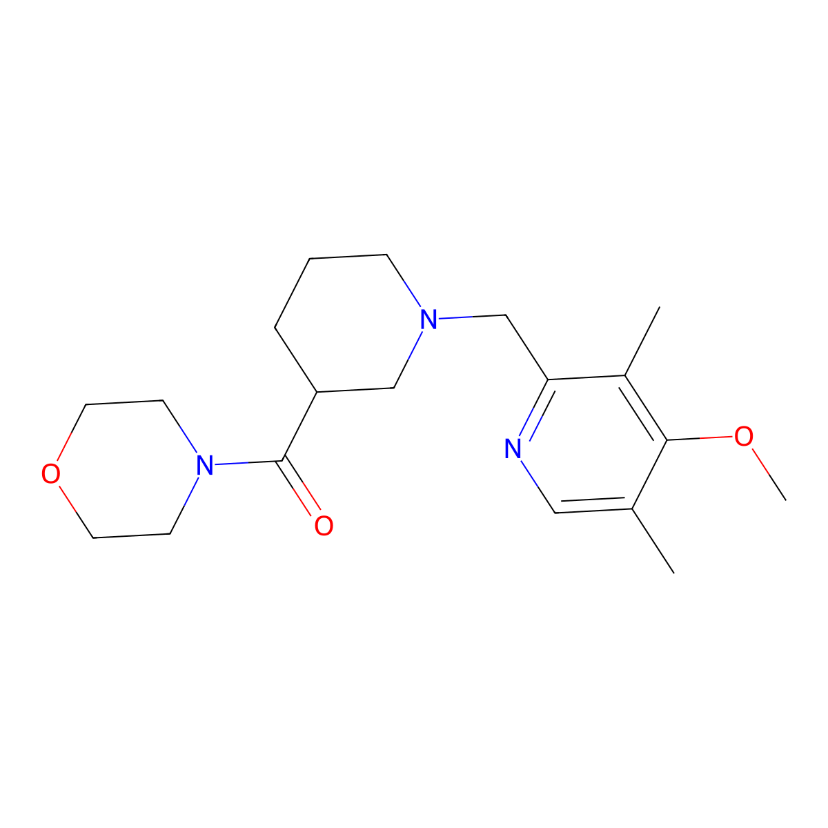 4-{1-[(4-Methoxy-3,5-dimethylpyridin-2-yl)methyl]piperidine-3-carbonyl}morpholine molecular structure, CAS 2770604-44-7
