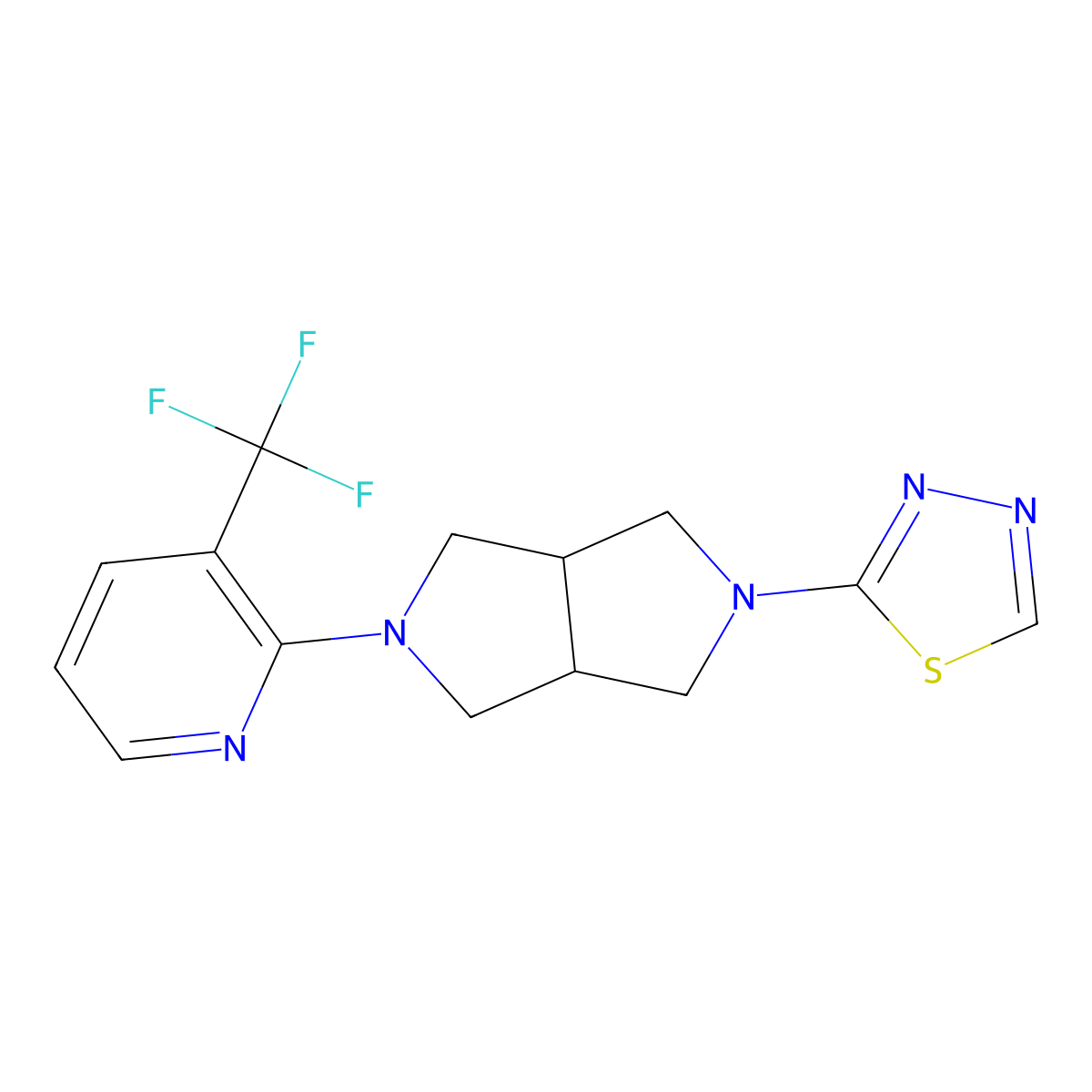 2-[5-(1,3,4-Thiadiazol-2-yl)-octahydropyrrolo[3,4-c]pyrrol-2-yl]-3-(trifluoromethyl)pyridine molecular structure, CAS 2770604-50-5