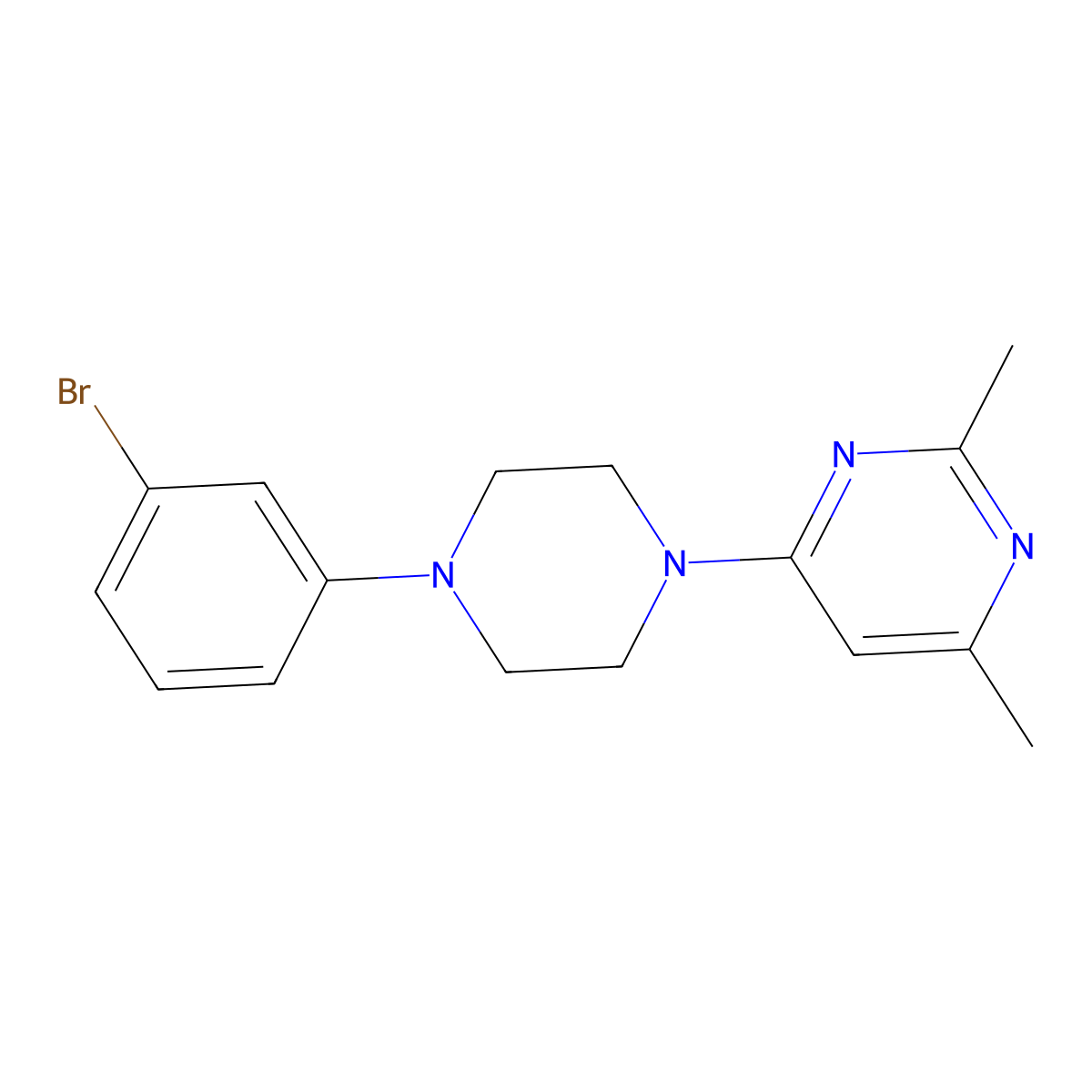 4-[4-(3-Bromophenyl)piperazin-1-yl]-2,6-dimethylpyrimidine molecular structure, CAS 2770604-51-6