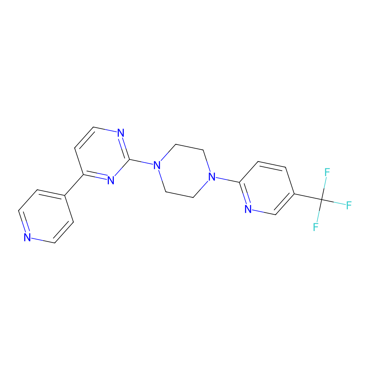 4-(Pyridin-4-yl)-2-{4-[5-(trifluoromethyl)pyridin-2-yl]piperazin-1-yl}pyrimidine molecular structure, CAS 2770604-53-8